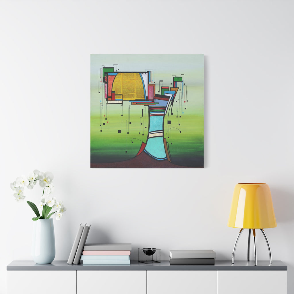 Figurative Geometric Matte Canvas Art Name is "Olive Tree2"