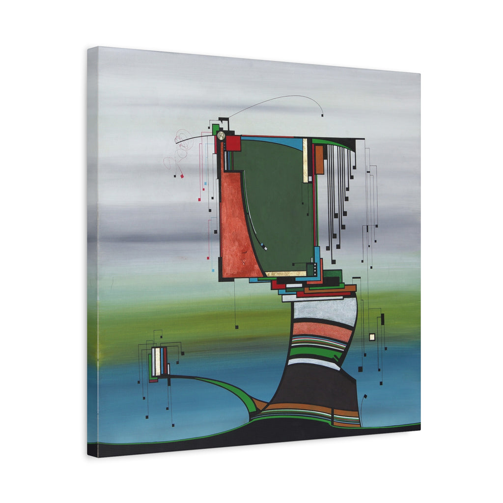 Figurative Geometric Matte Canvas Art Name is "Olive Tree"