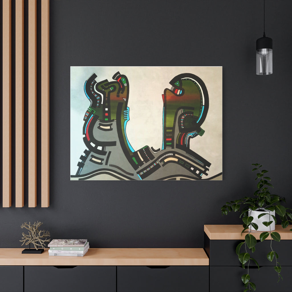 Abstract Geometric Matte Canvas Art Name is "Gen"