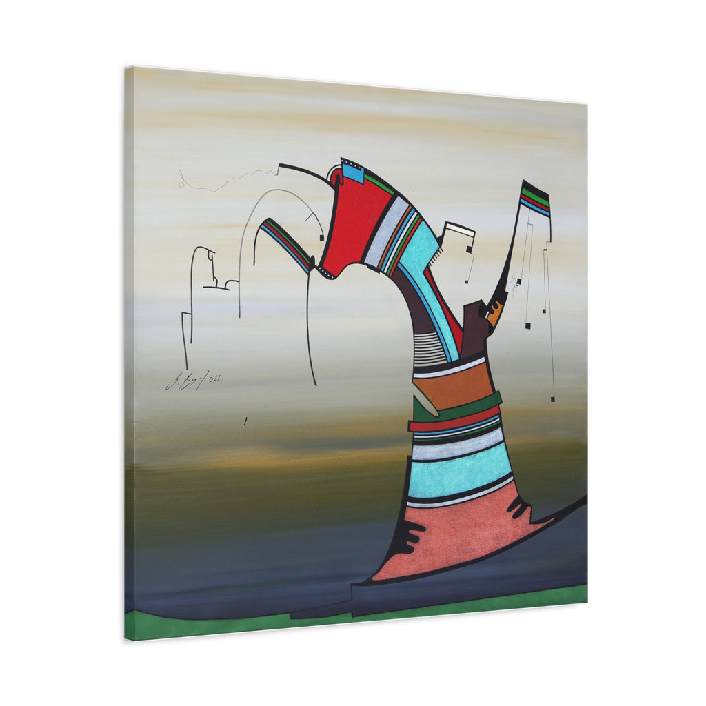 Copy of Figurative Geometric Matte Canvas Art Name is "Praying Mantis"