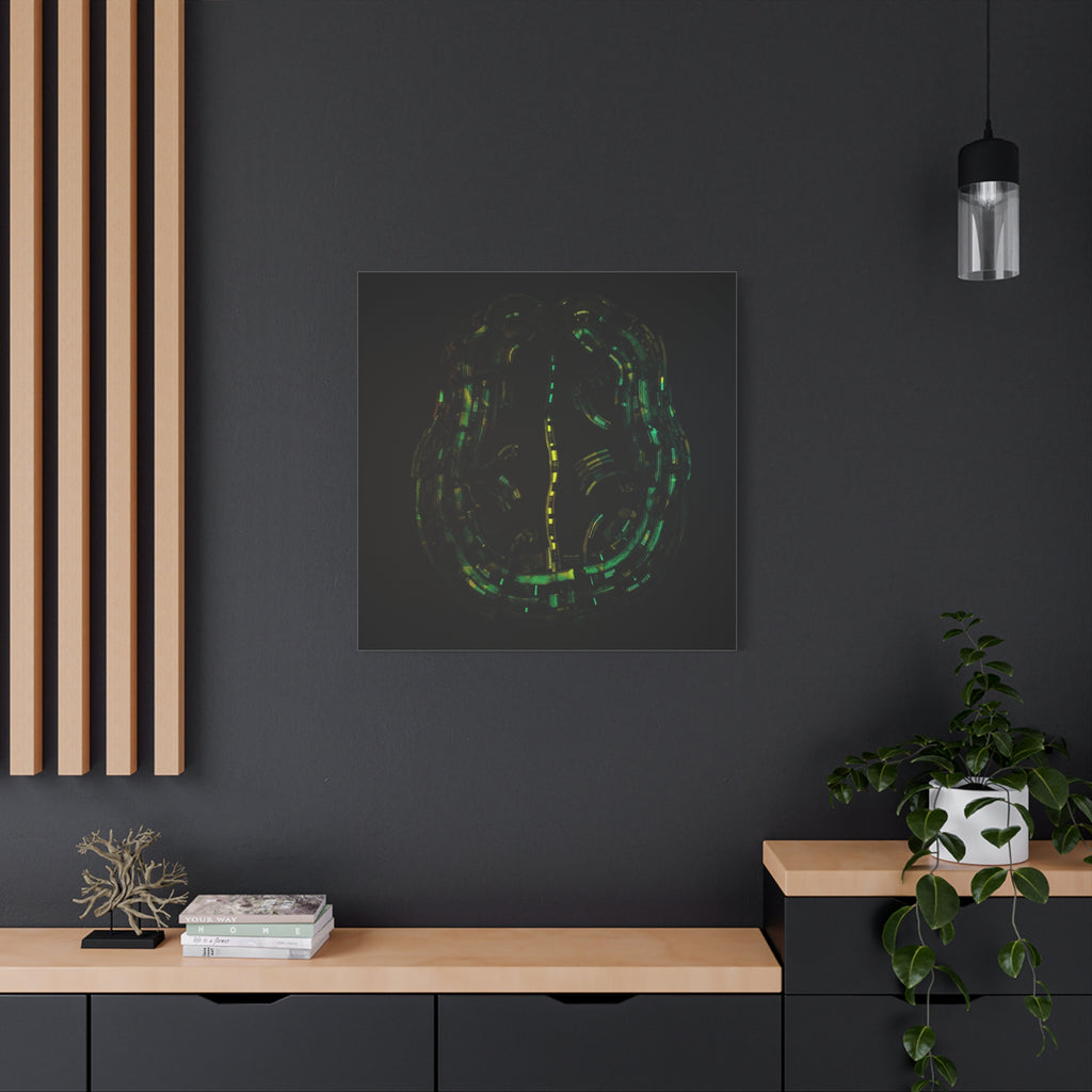 Figurative Geometric Matte Canvas Art Name is "Brain"