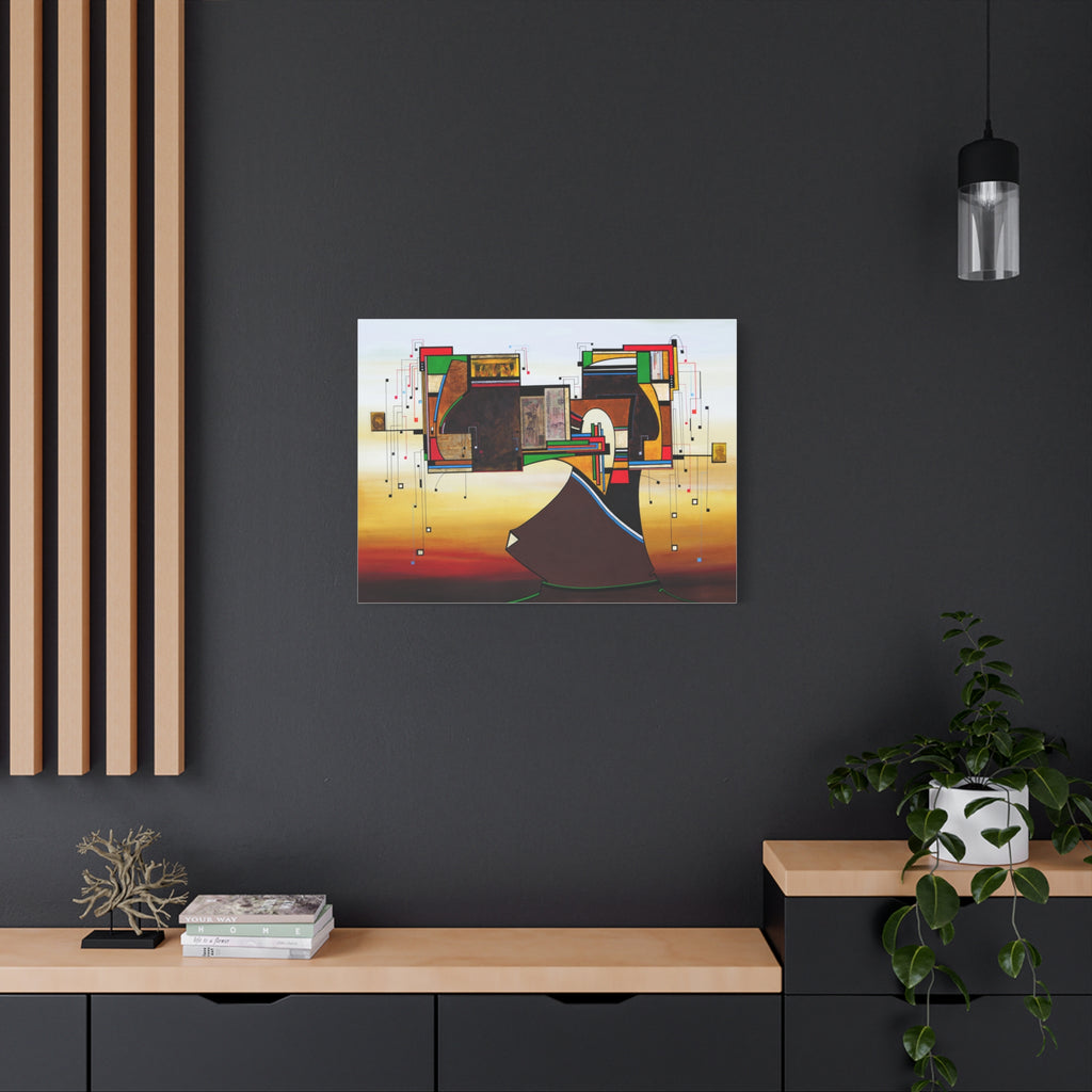 Abstract Geometric Matte Canvas Art Name is "Dame Nature"