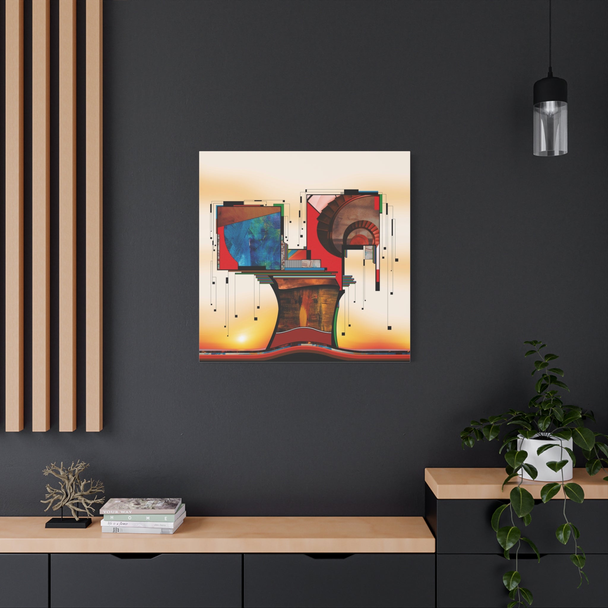 Figurative Geometric Matte Canvas Art Name is "Trees"