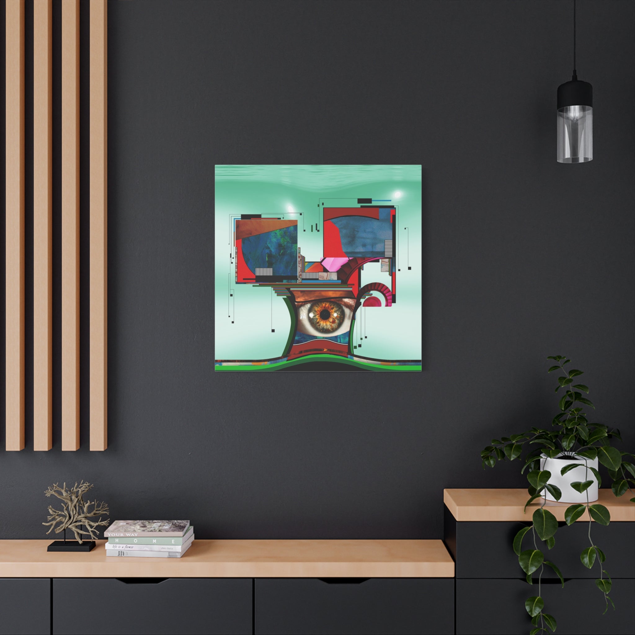 Figurative Geometric Matte Canvas Art Name is "Trees2"