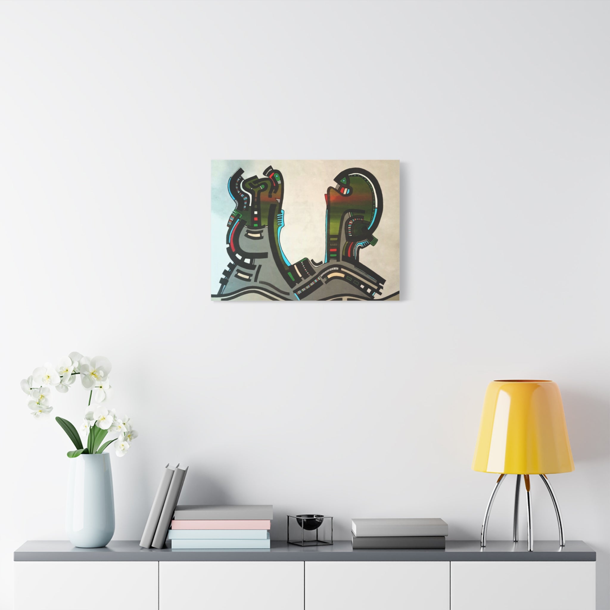 Abstract Geometric Matte Canvas Art Name is "Gen"