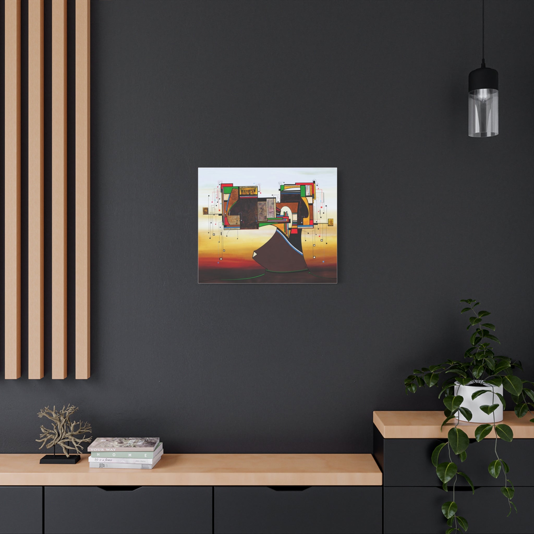 Abstract Geometric Matte Canvas Art Name is "Dame Nature"