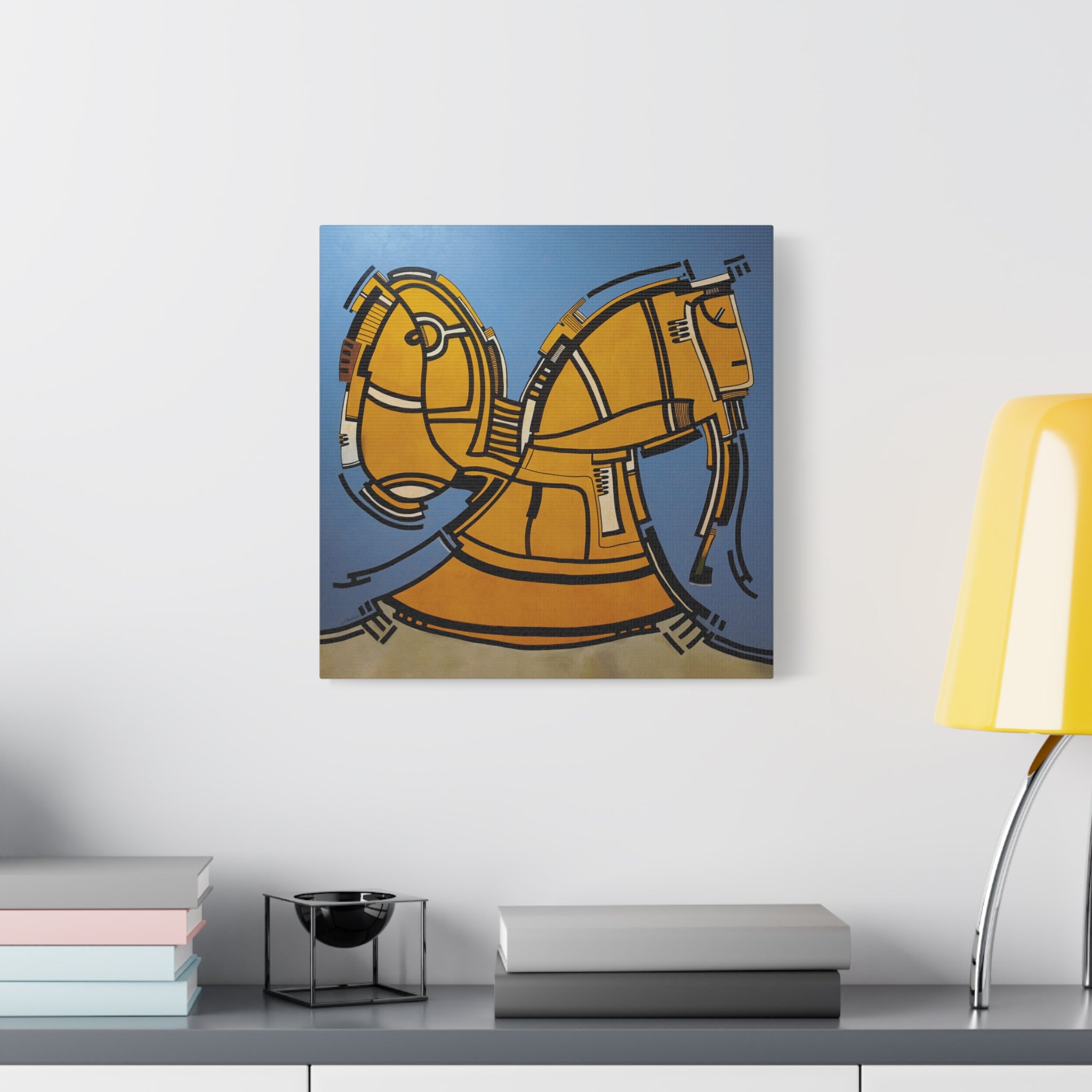 Figurative Geometric Matte Canvas Art Name is "Hitit"
