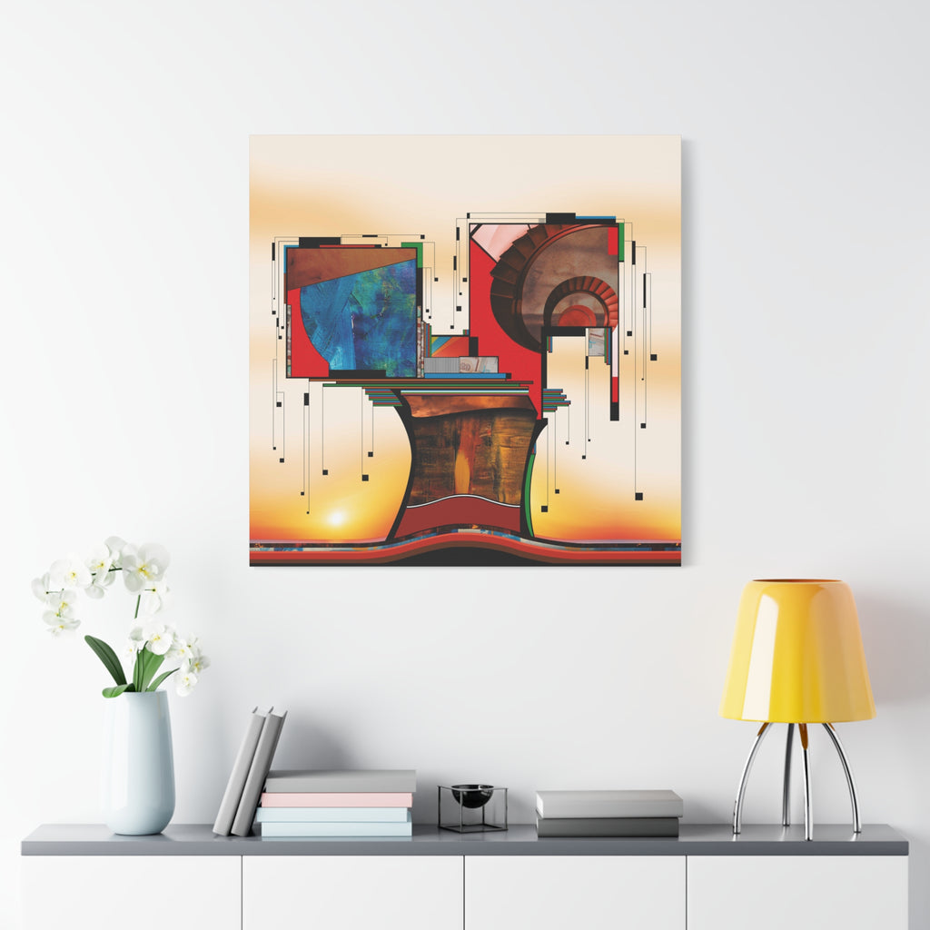 Figurative Geometric Matte Canvas Art Name is "Trees"