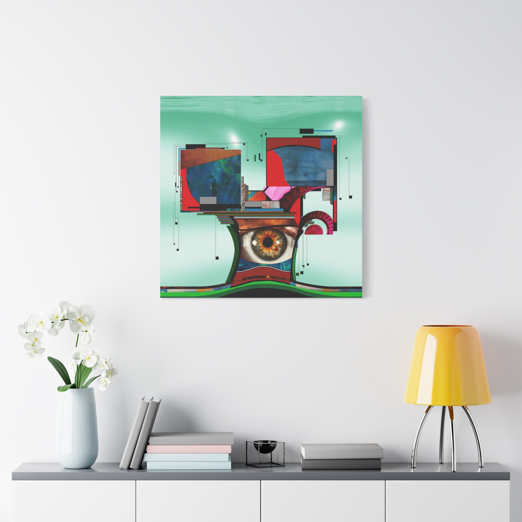 Figurative Geometric Matte Canvas Art Name is "Trees2"