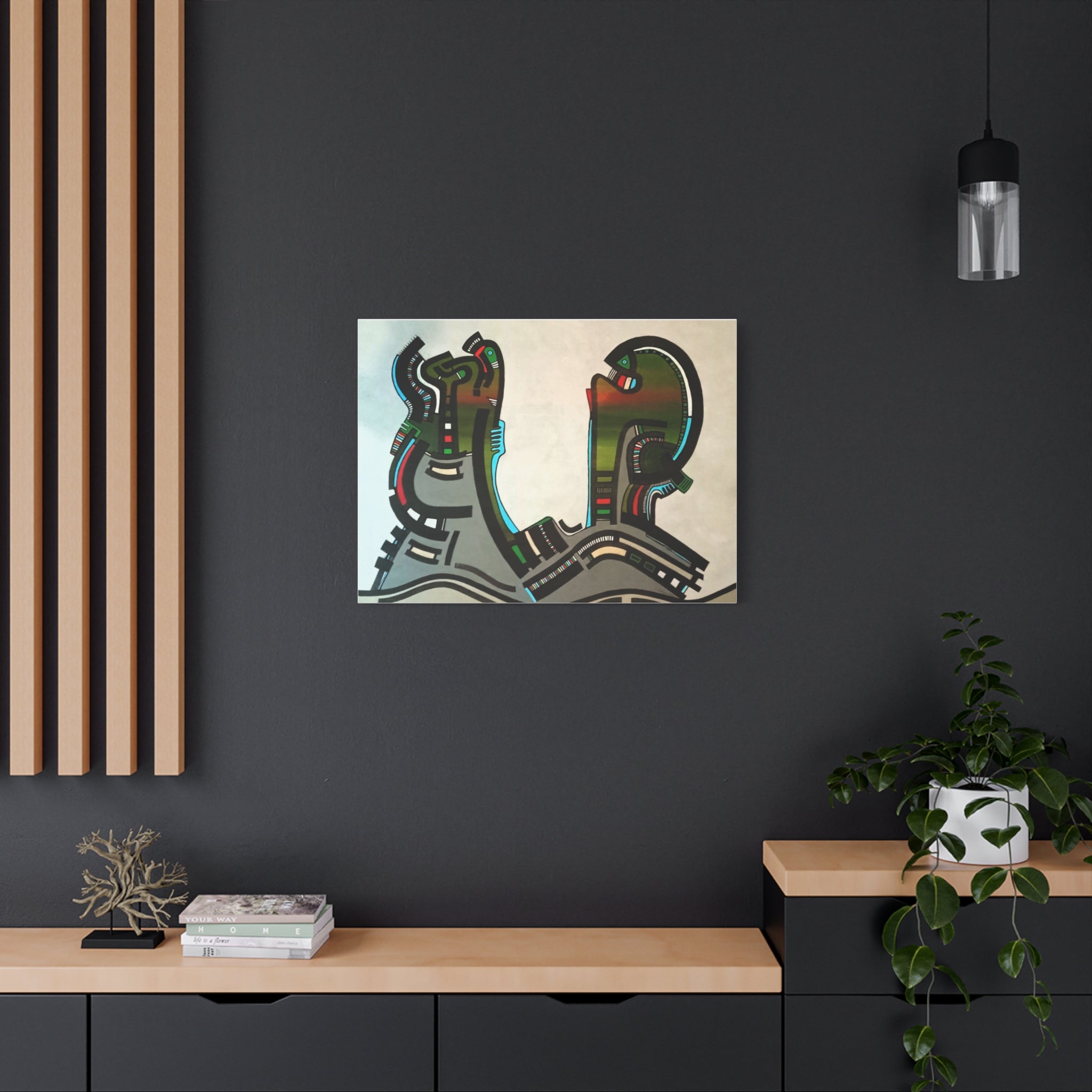 Abstract Geometric Matte Canvas Art Name is "Gen"