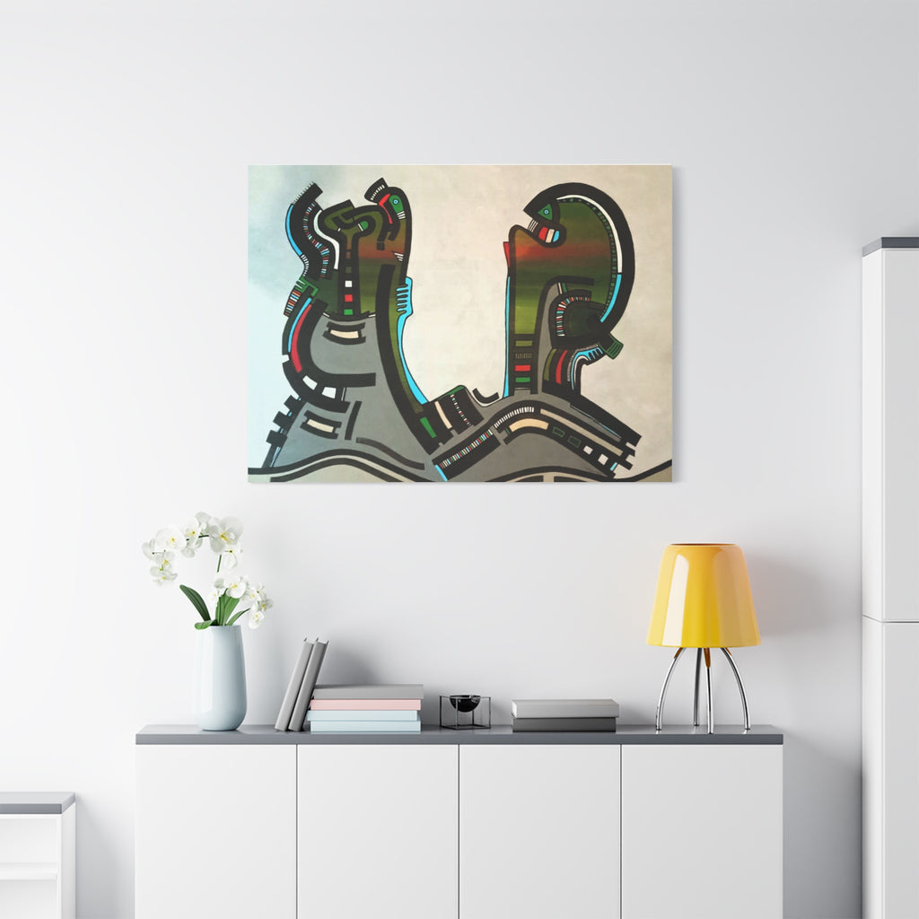 Abstract Geometric Matte Canvas Art Name is "Gen"