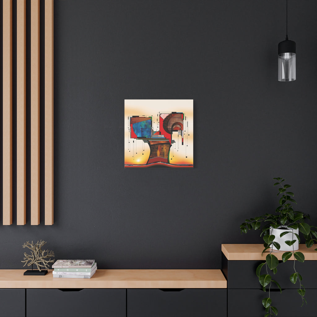 Figurative Geometric Matte Canvas Art Name is "Trees"