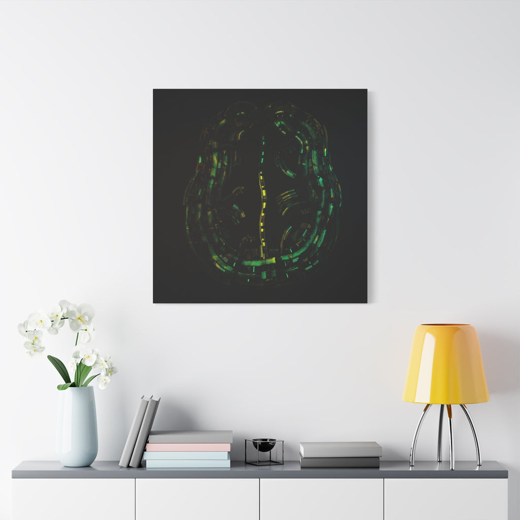 Figurative Geometric Matte Canvas Art Name is "Brain"