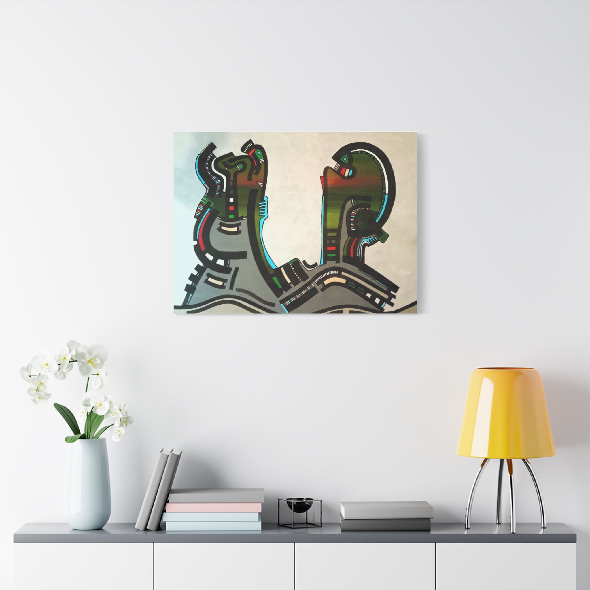 Abstract Geometric Matte Canvas Art Name is "Gen"