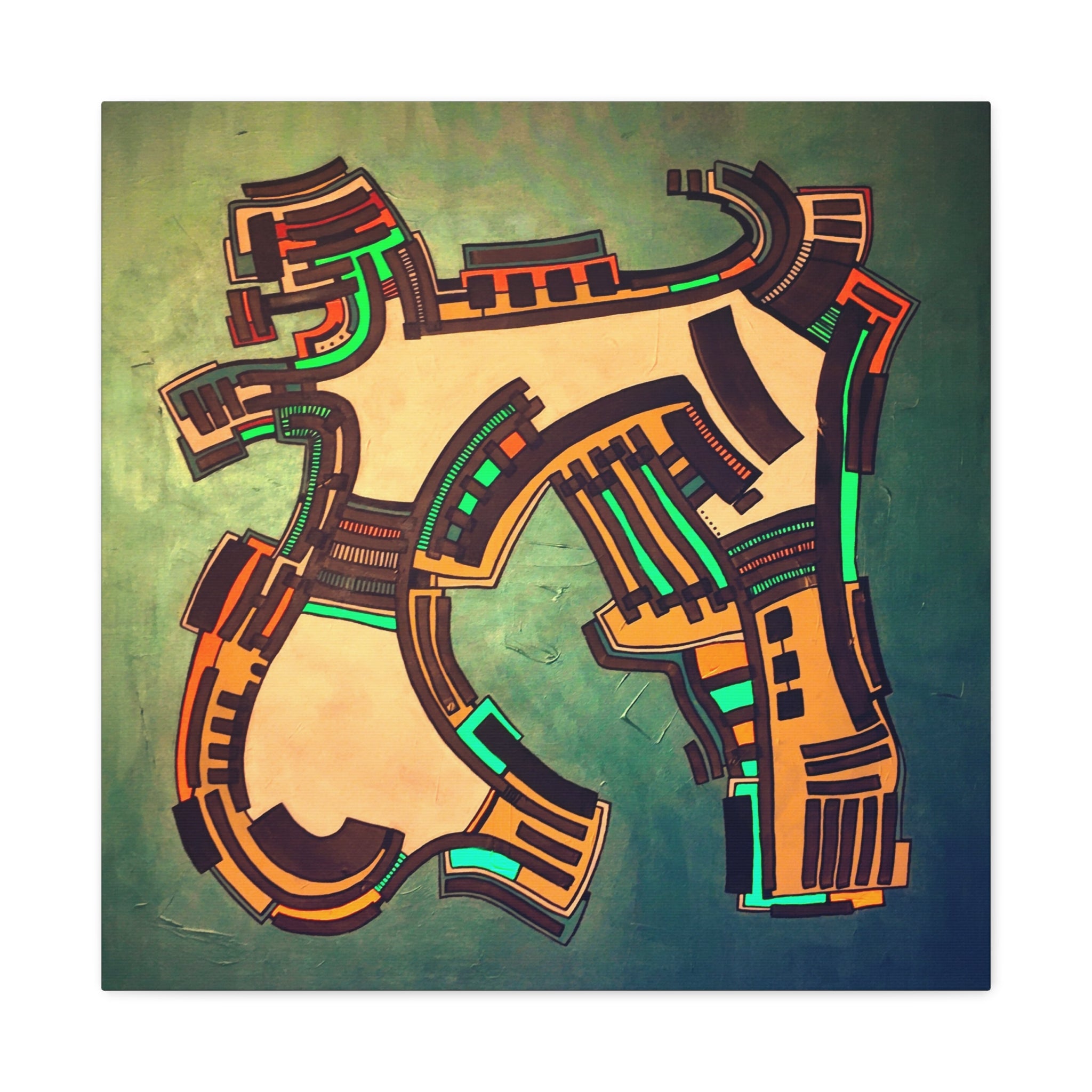 Figurative Geometric Matte Canvas Art Name is "Gen2"