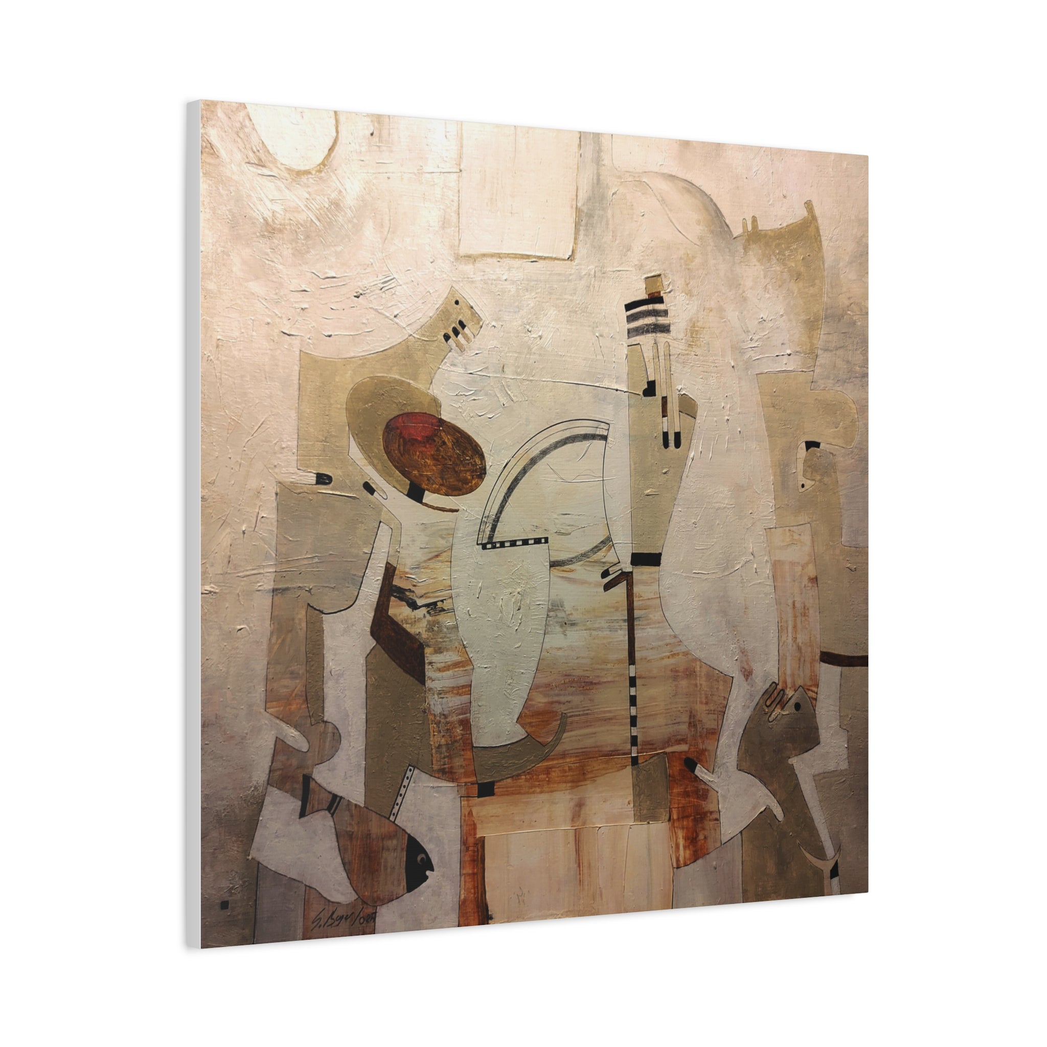 Abstract Geometric Matte Canvas Art Name is Anatolian Figure