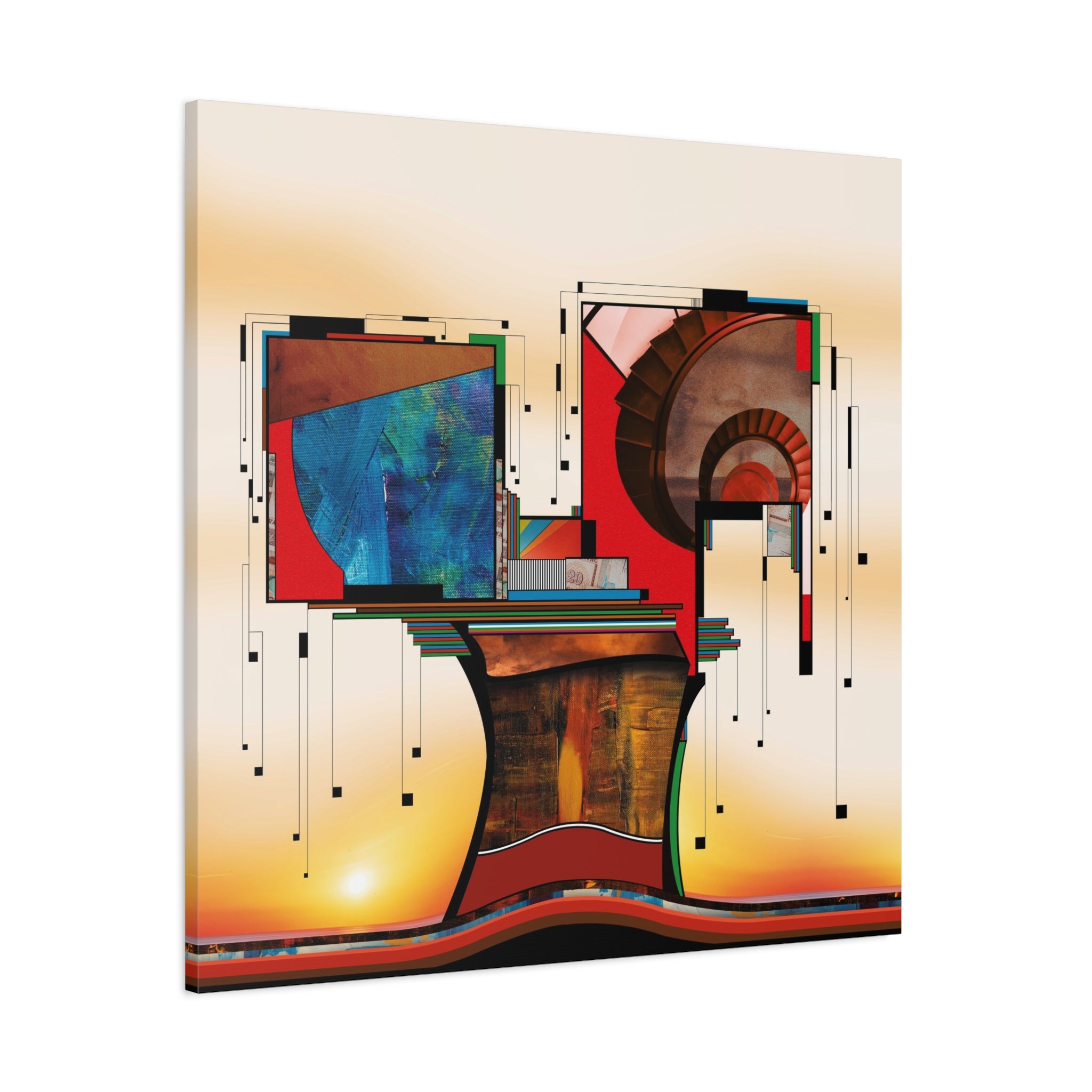 Figurative Geometric Matte Canvas Art Name is "Trees"