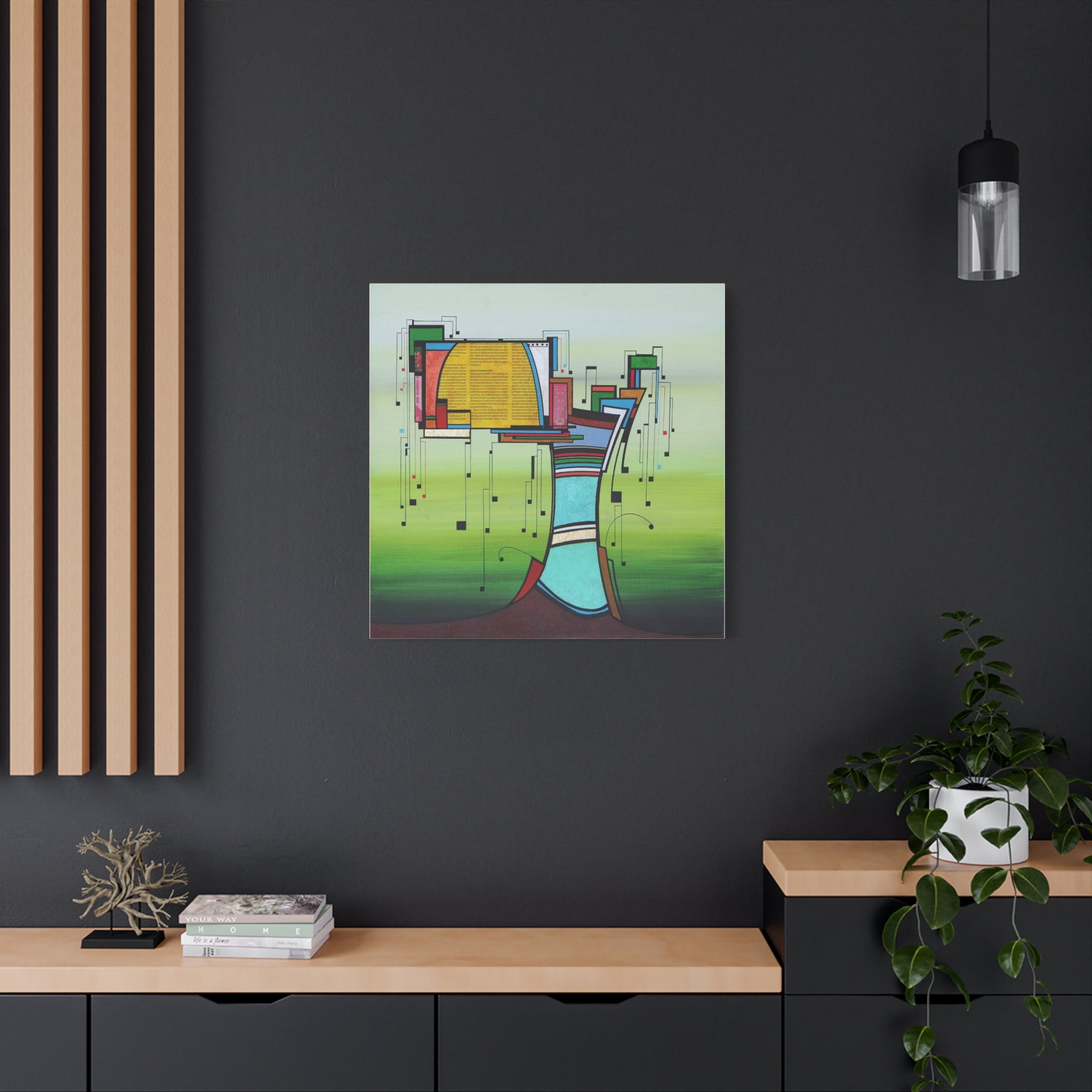 Figurative Geometric Matte Canvas Art Name is "Olive Tree2"