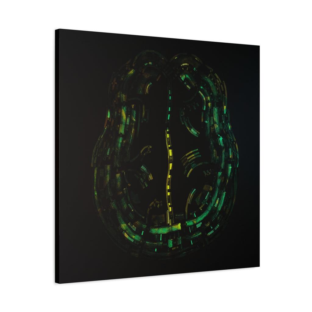 Figurative Geometric Matte Canvas Art Name is "Brain"