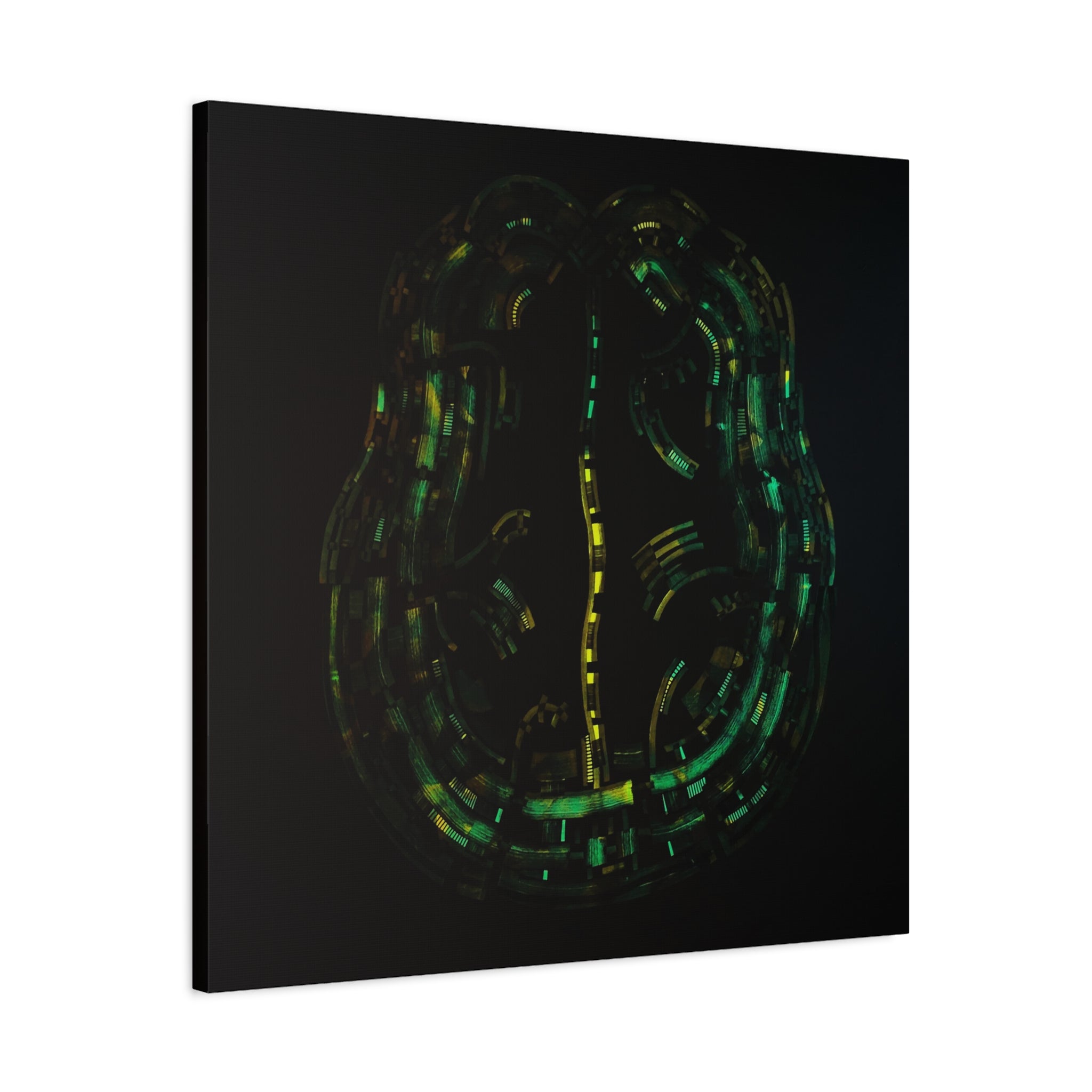Figurative Geometric Matte Canvas Art Name is "Brain"