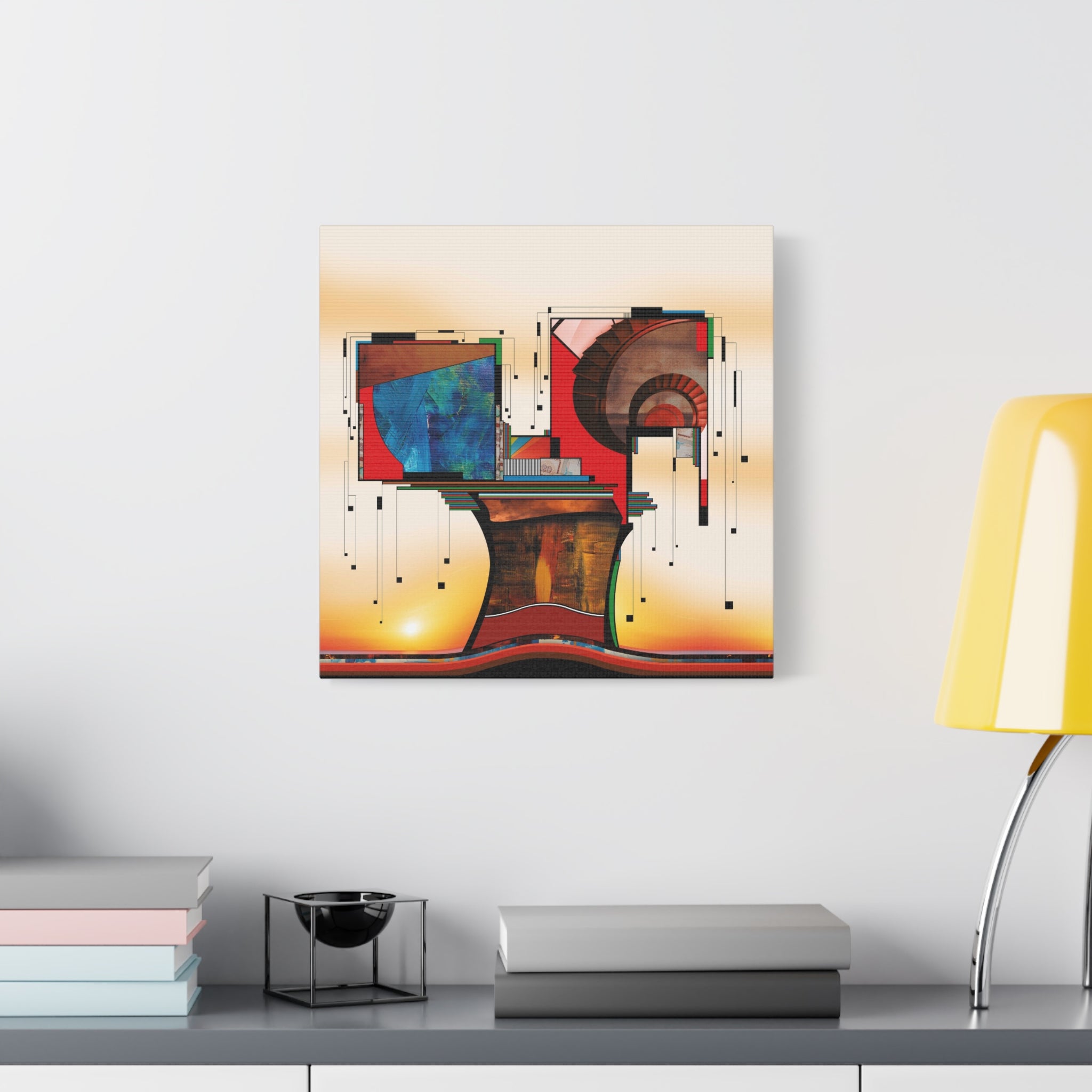 Figurative Geometric Matte Canvas Art Name is "Trees"