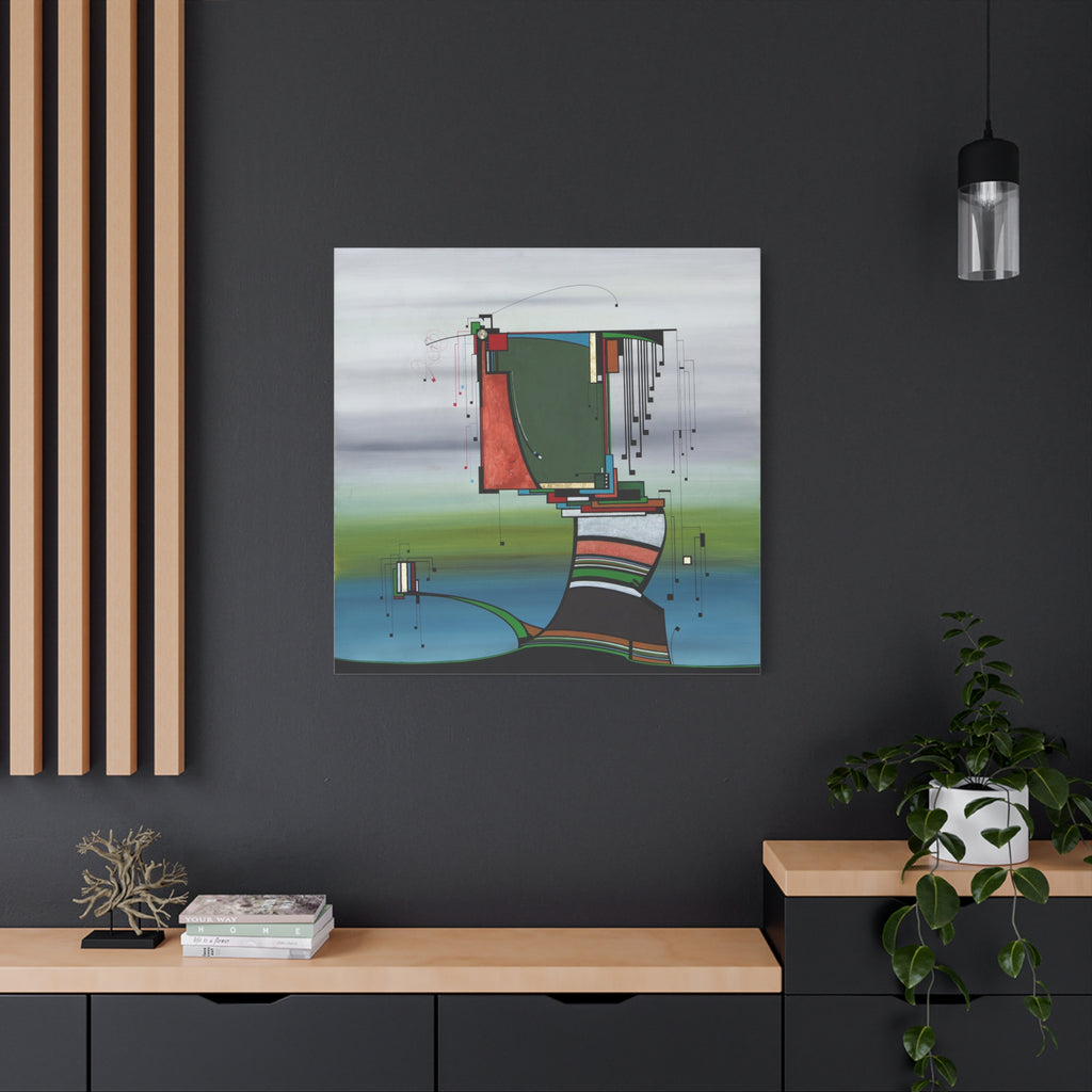 Figurative Geometric Matte Canvas Art Name is "Olive Tree"