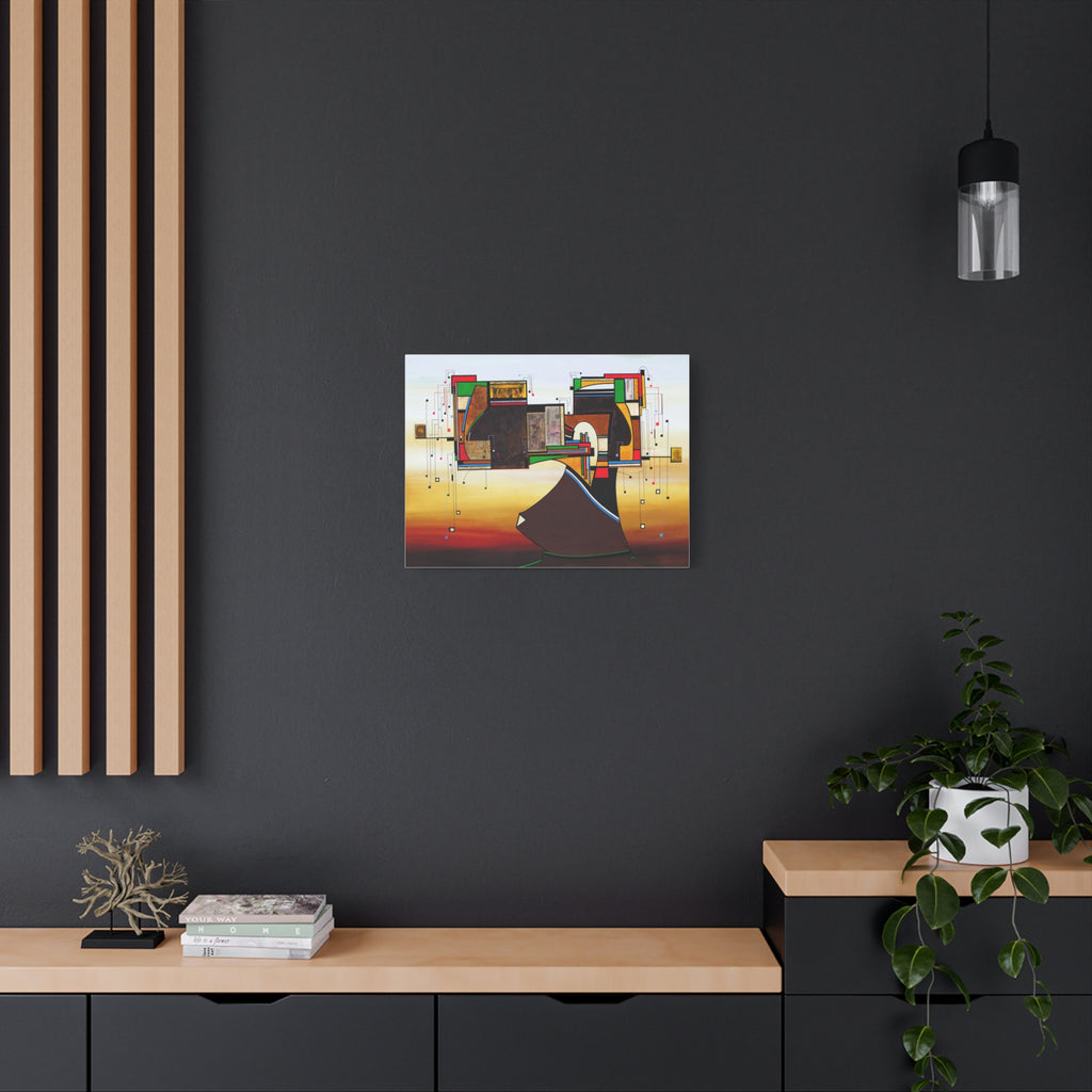 Abstract Geometric Matte Canvas Art Name is "Dame Nature"
