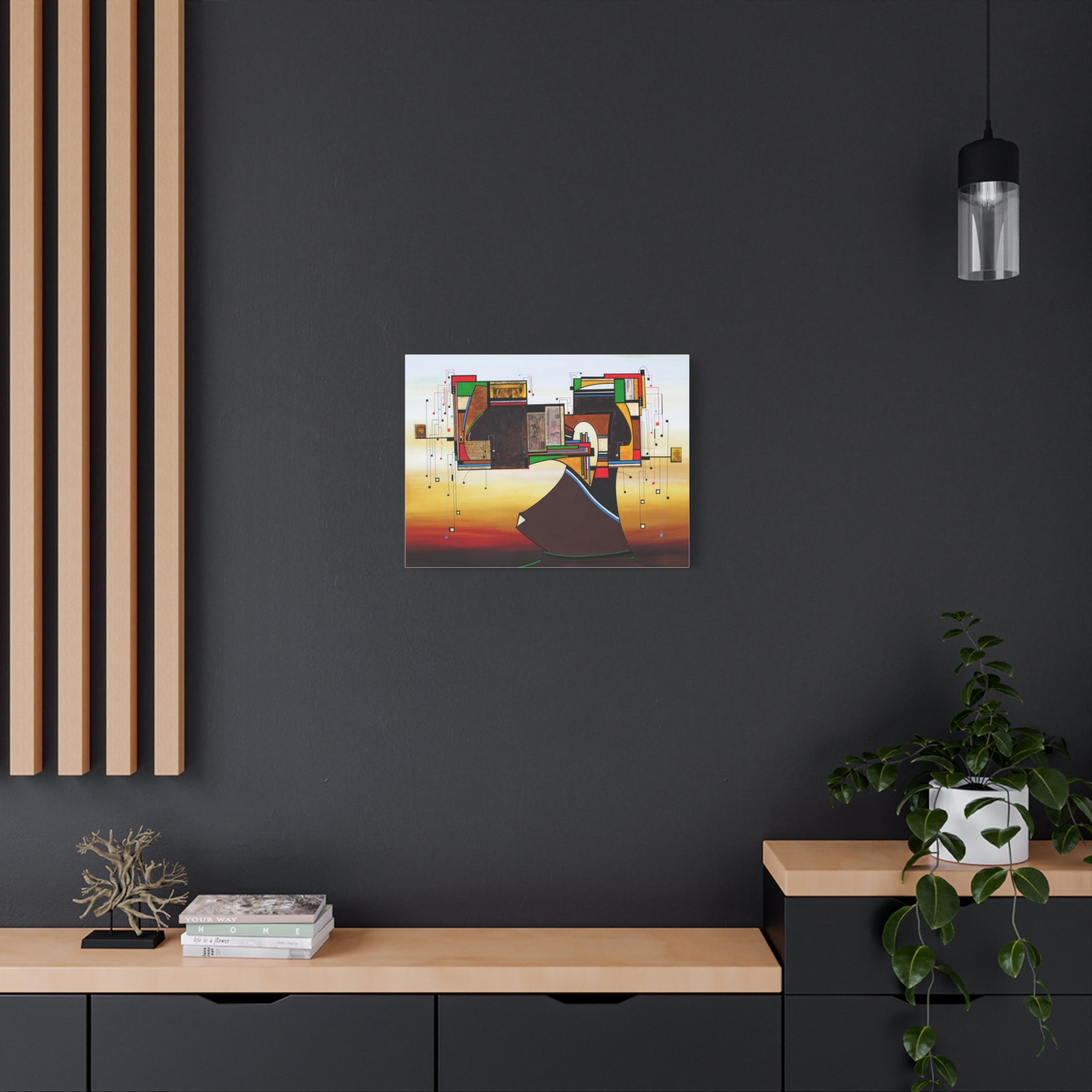 Abstract Geometric Matte Canvas Art Name is "Dame Nature"