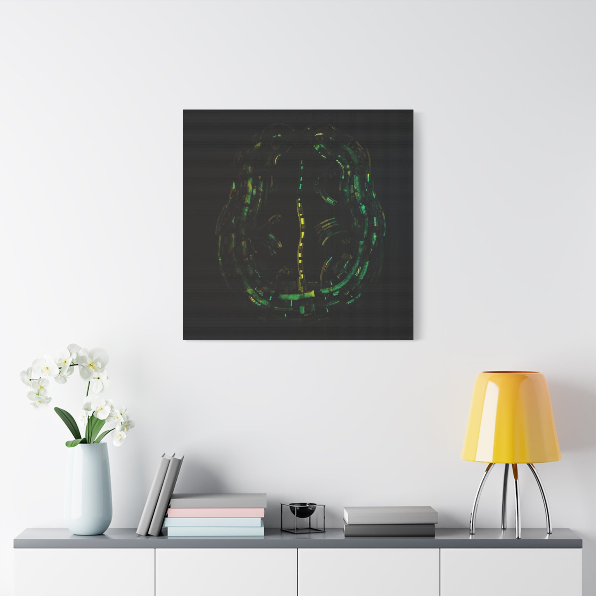 Figurative Geometric Matte Canvas Art Name is "Brain"