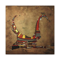 Figurative Geometric Matte Canvas Art Name is "Simurg"