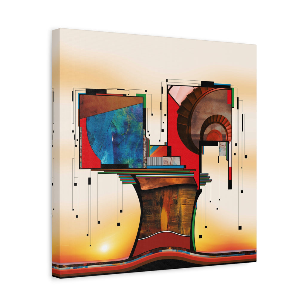 Figurative Geometric Matte Canvas Art Name is "Trees"