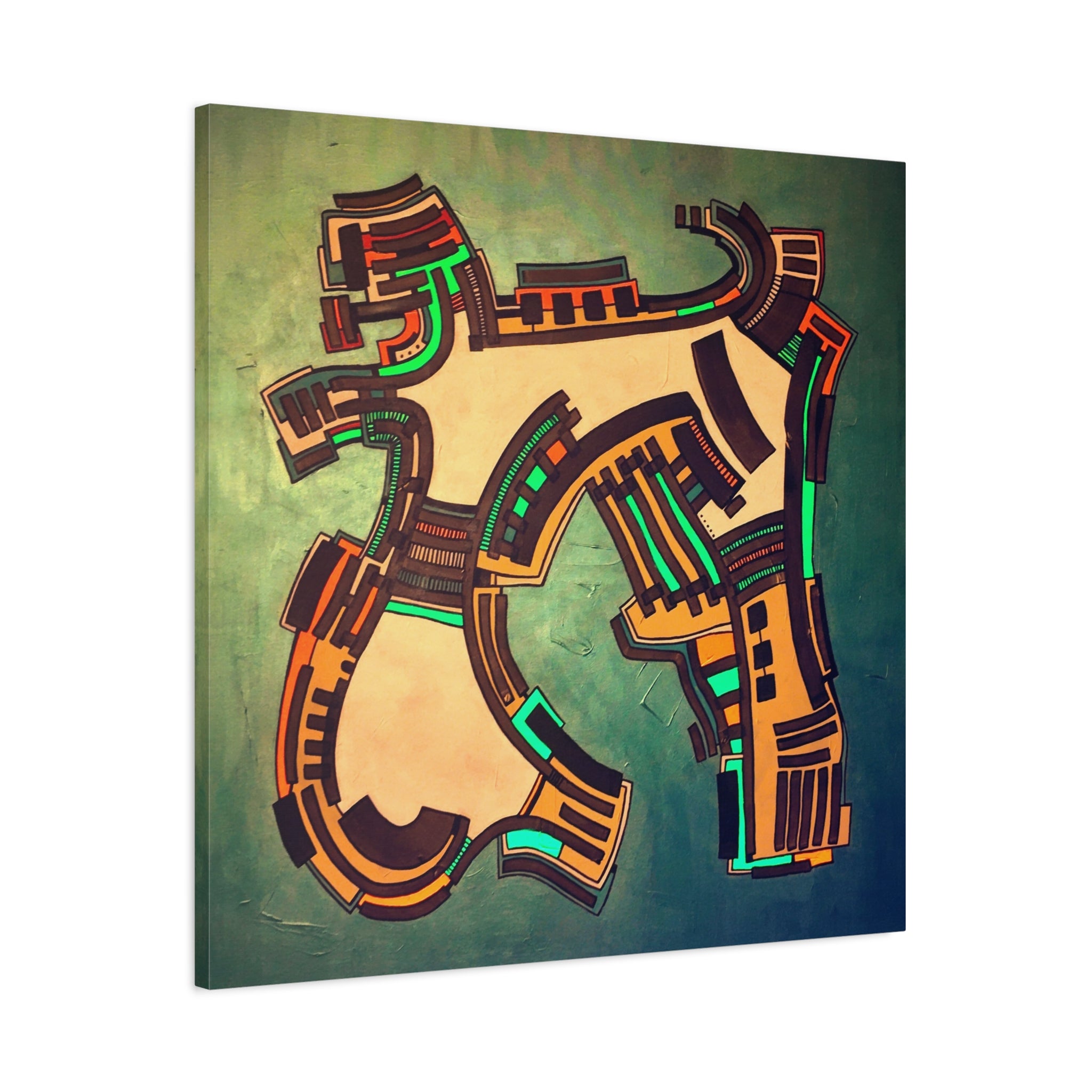 Figurative Geometric Matte Canvas Art Name is "Gen2"