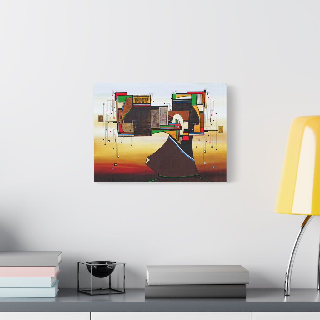 Abstract Geometric Matte Canvas Art Name is "Dame Nature"
