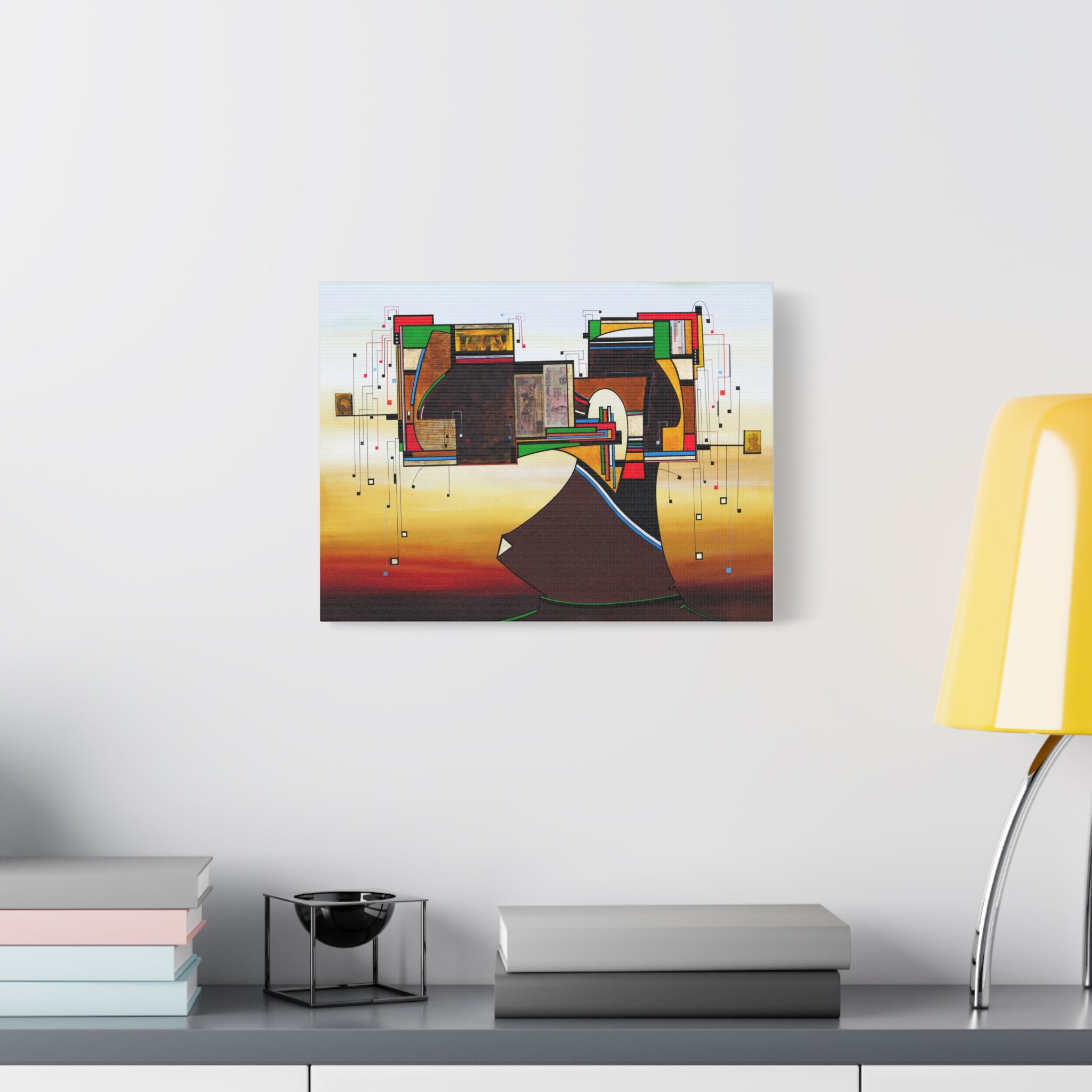 Abstract Geometric Matte Canvas Art Name is "Dame Nature"