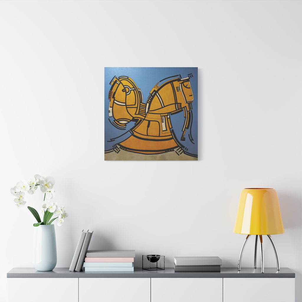Figurative Geometric Matte Canvas Art Name is "Hitit"