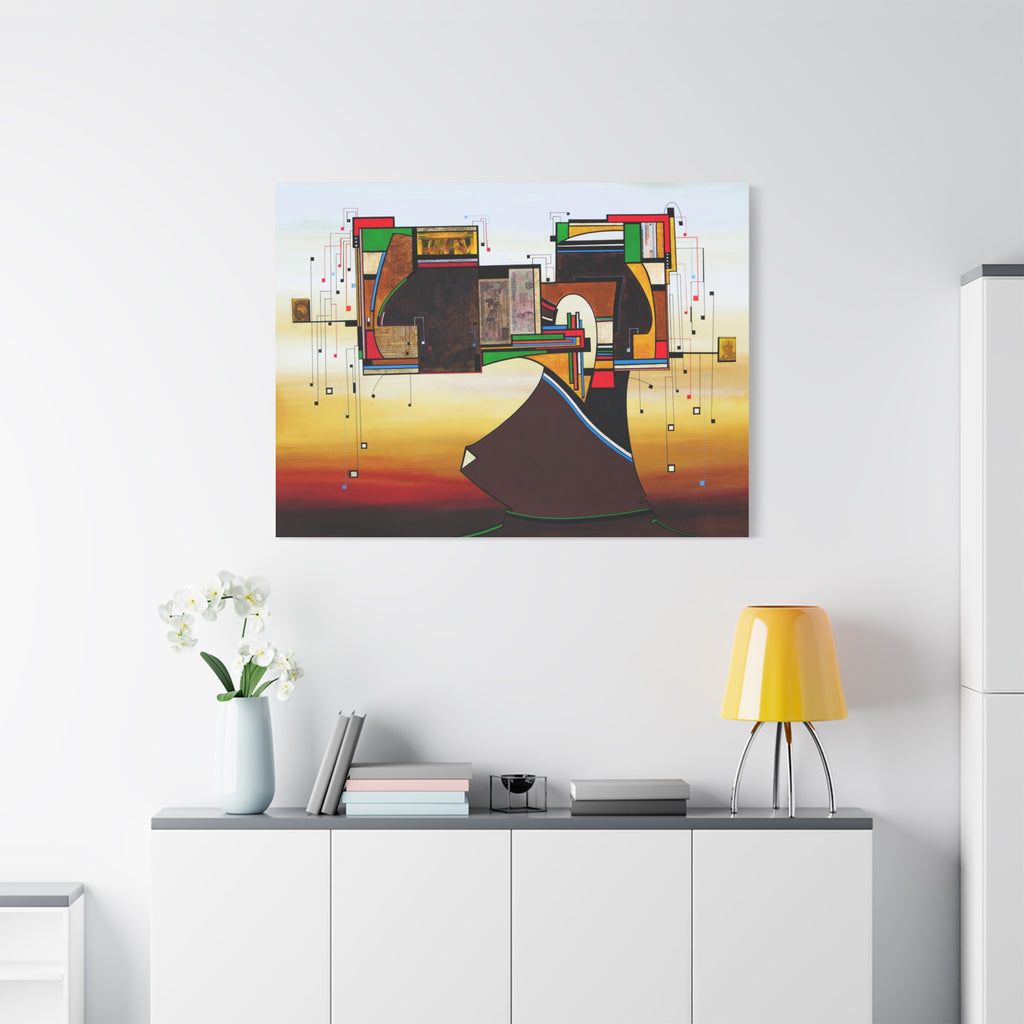 Abstract Geometric Matte Canvas Art Name is "Dame Nature"