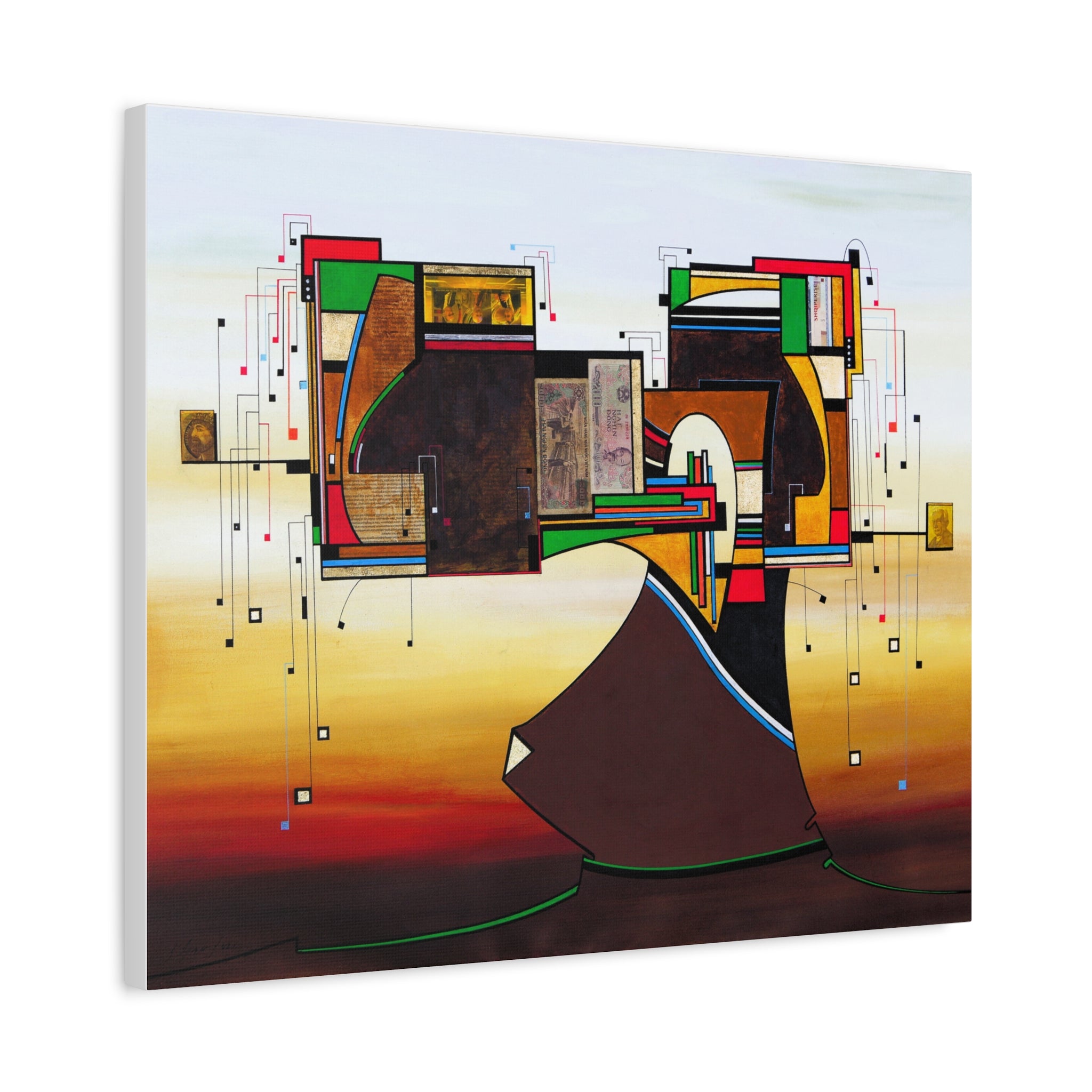 Abstract Geometric Matte Canvas Art Name is "Dame Nature"
