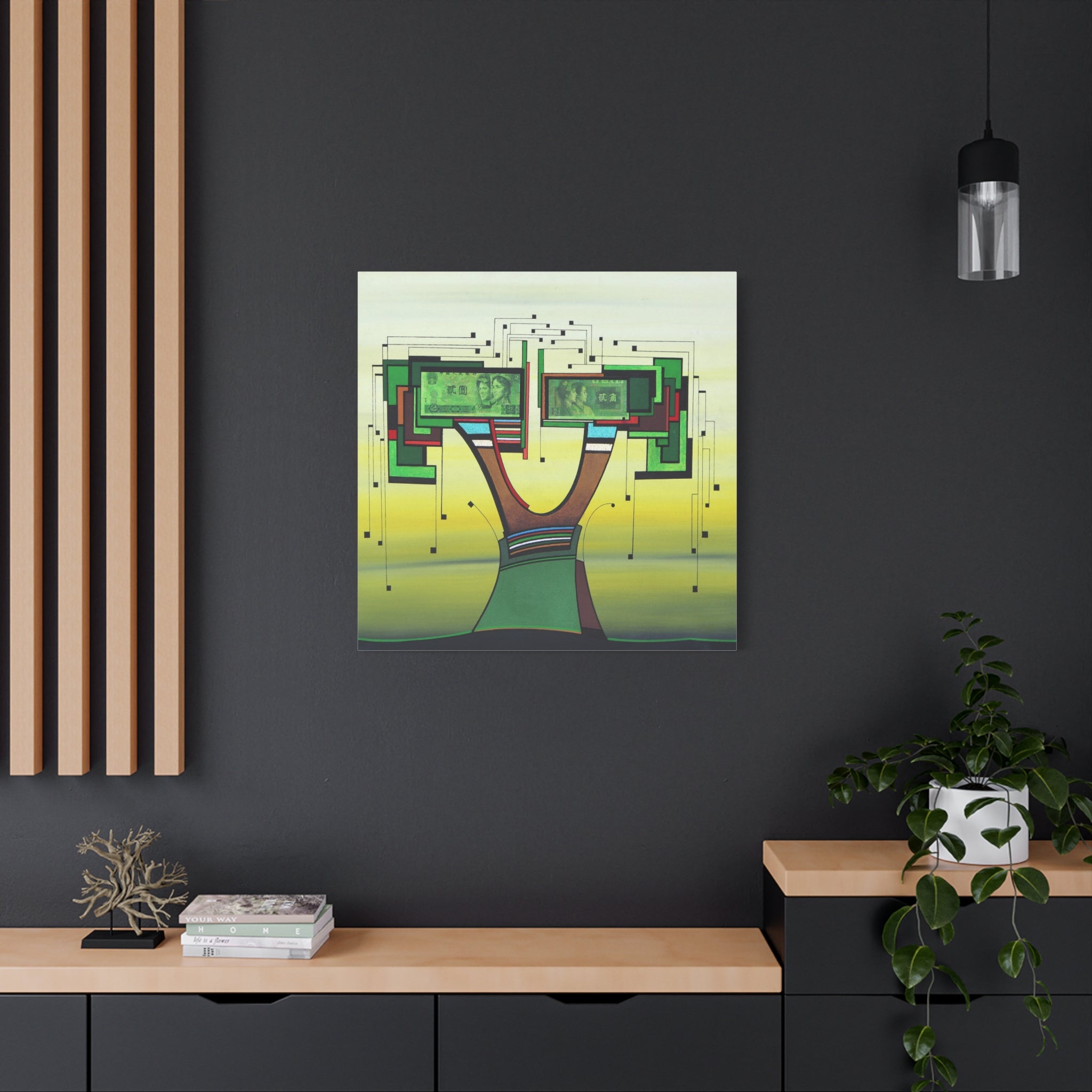 Figurative Geometric Matte Canvas Art Name is "Trees4" ON SALE!