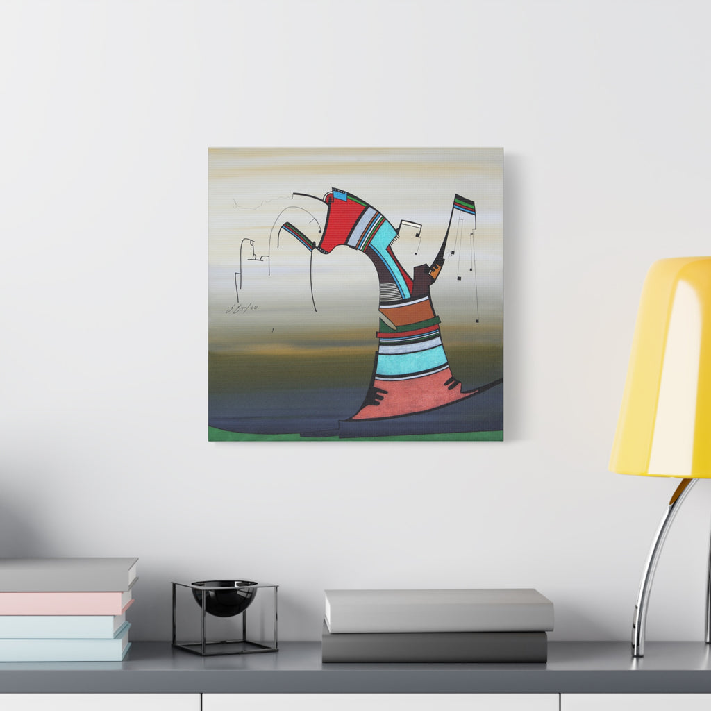Copy of Figurative Geometric Matte Canvas Art Name is "Praying Mantis"