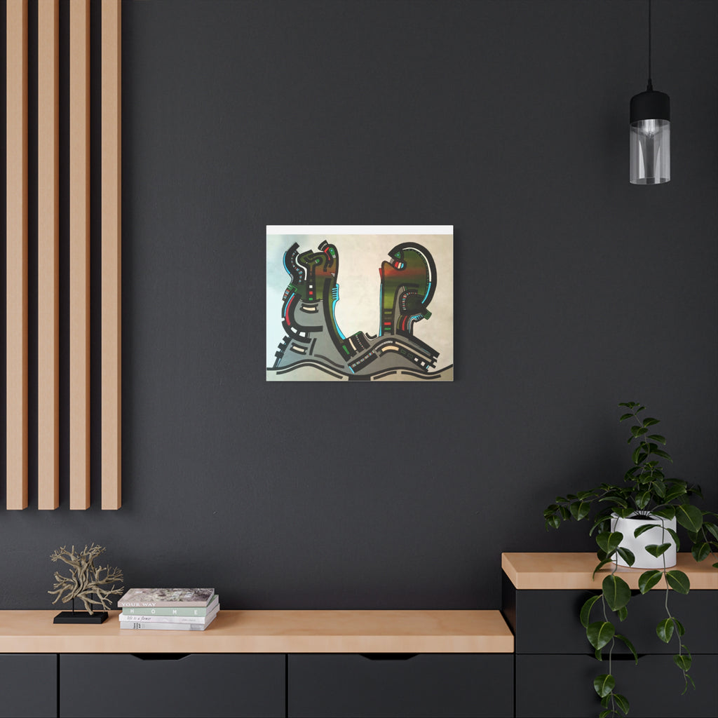 Abstract Geometric Matte Canvas Art Name is "Gen"