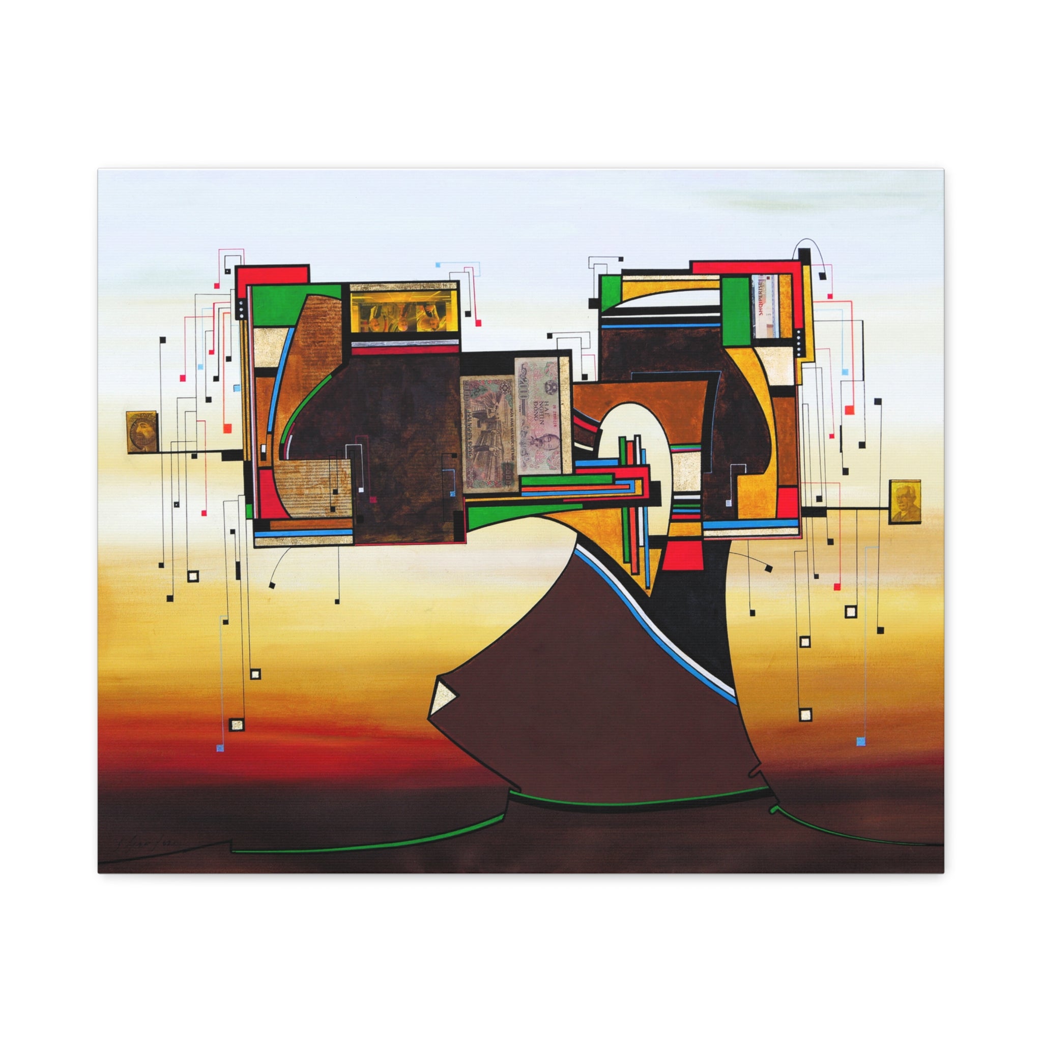 Abstract Geometric Matte Canvas Art Name is "Dame Nature"