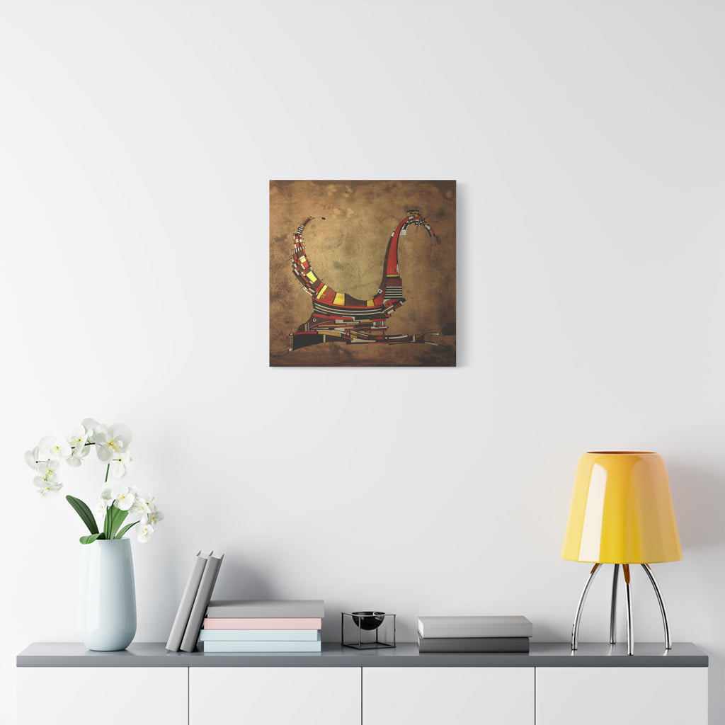 Figurative Geometric Matte Canvas Art Name is "Simurg"