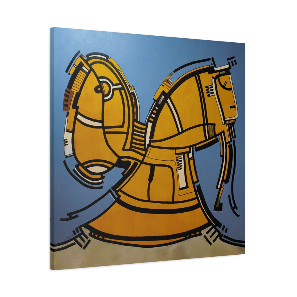 Figurative Geometric Matte Canvas Art Name is "Hitit"