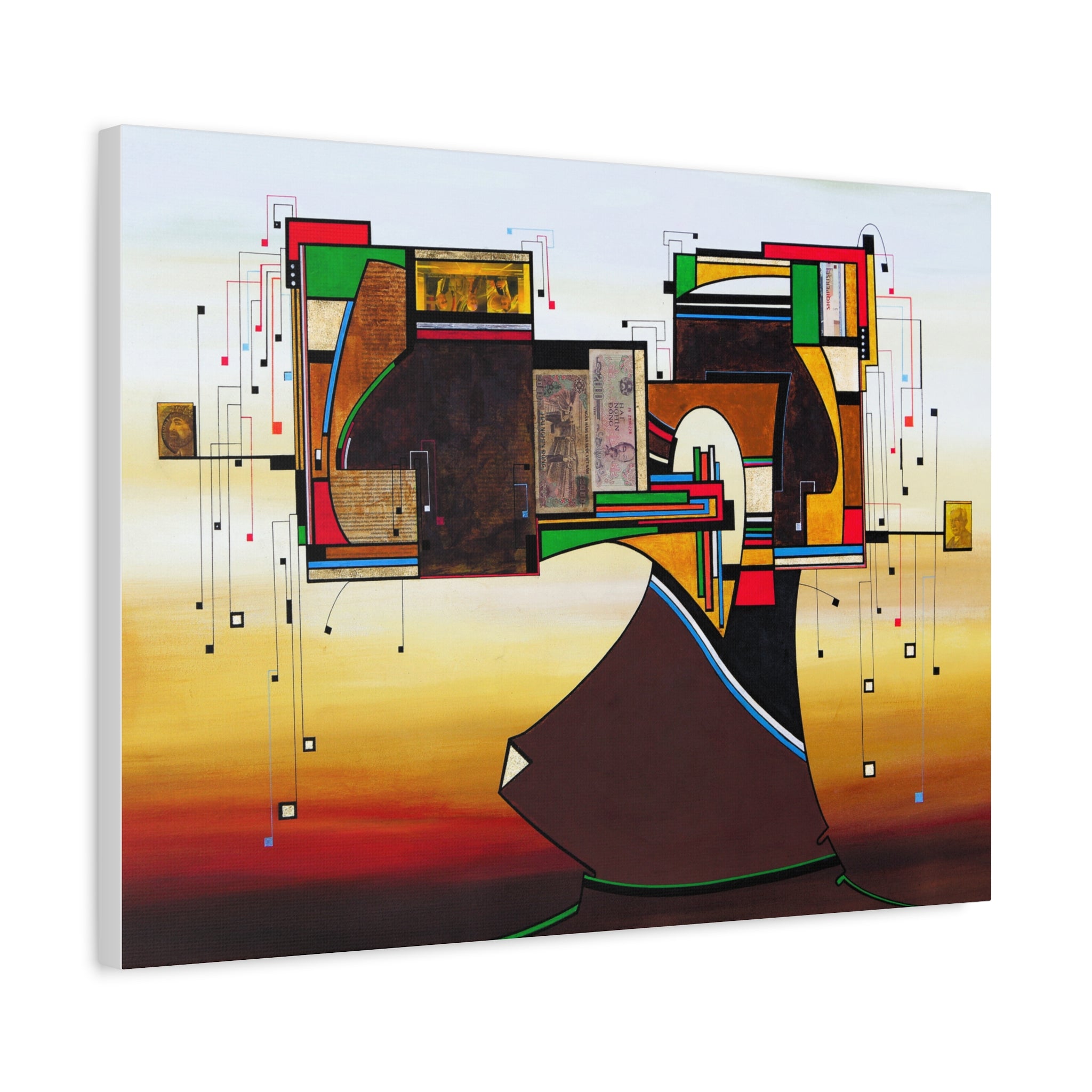 Abstract Geometric Matte Canvas Art Name is "Dame Nature"