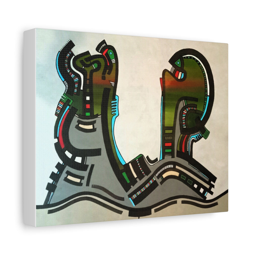 Abstract Geometric Matte Canvas Art Name is "Gen"