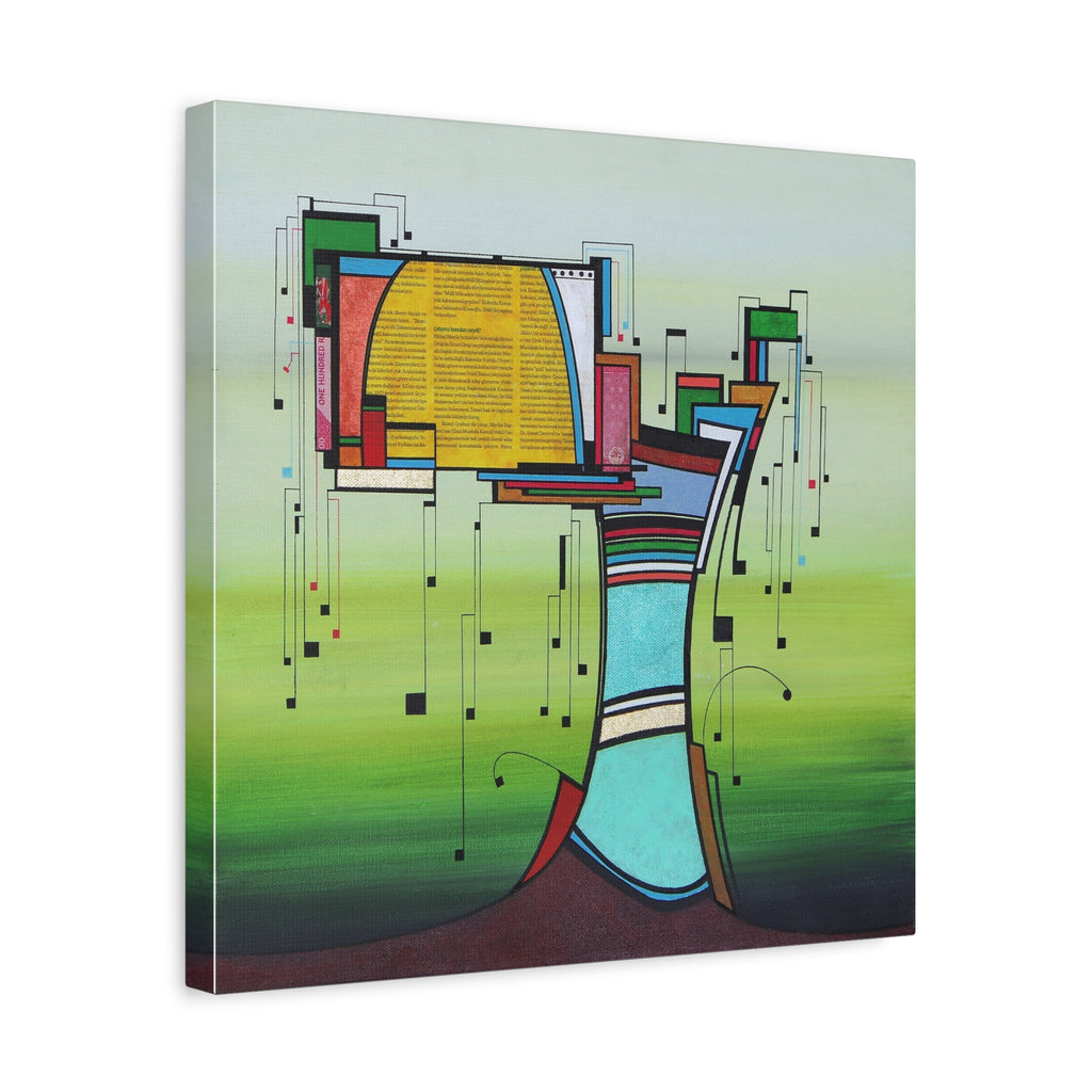 Figurative Geometric Matte Canvas Art Name is "Olive Tree2"