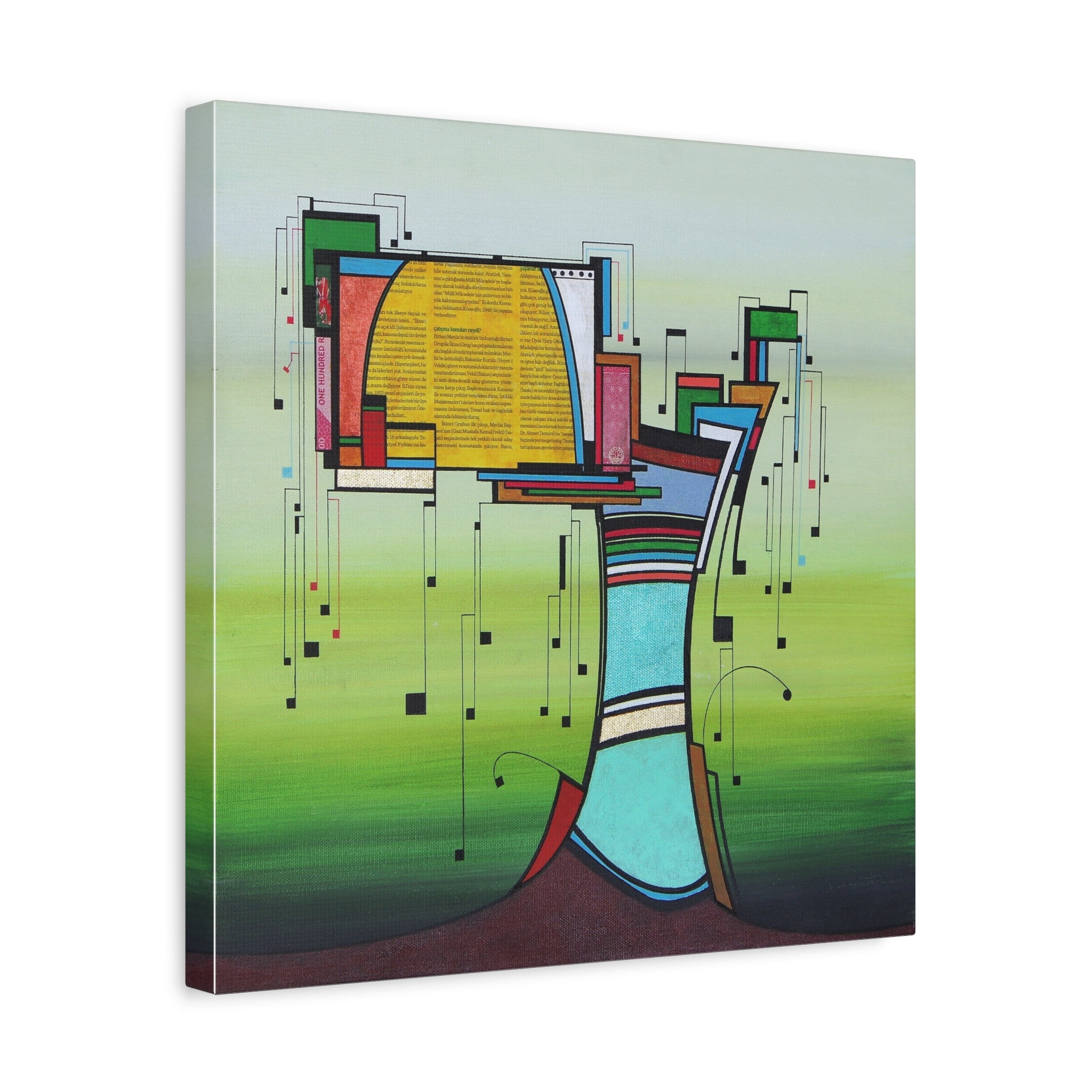 Figurative Geometric Matte Canvas Art Name is "Olive Tree2"
