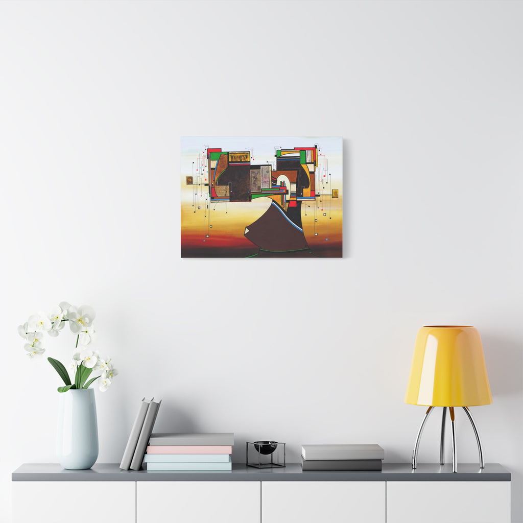 Abstract Geometric Matte Canvas Art Name is "Dame Nature"