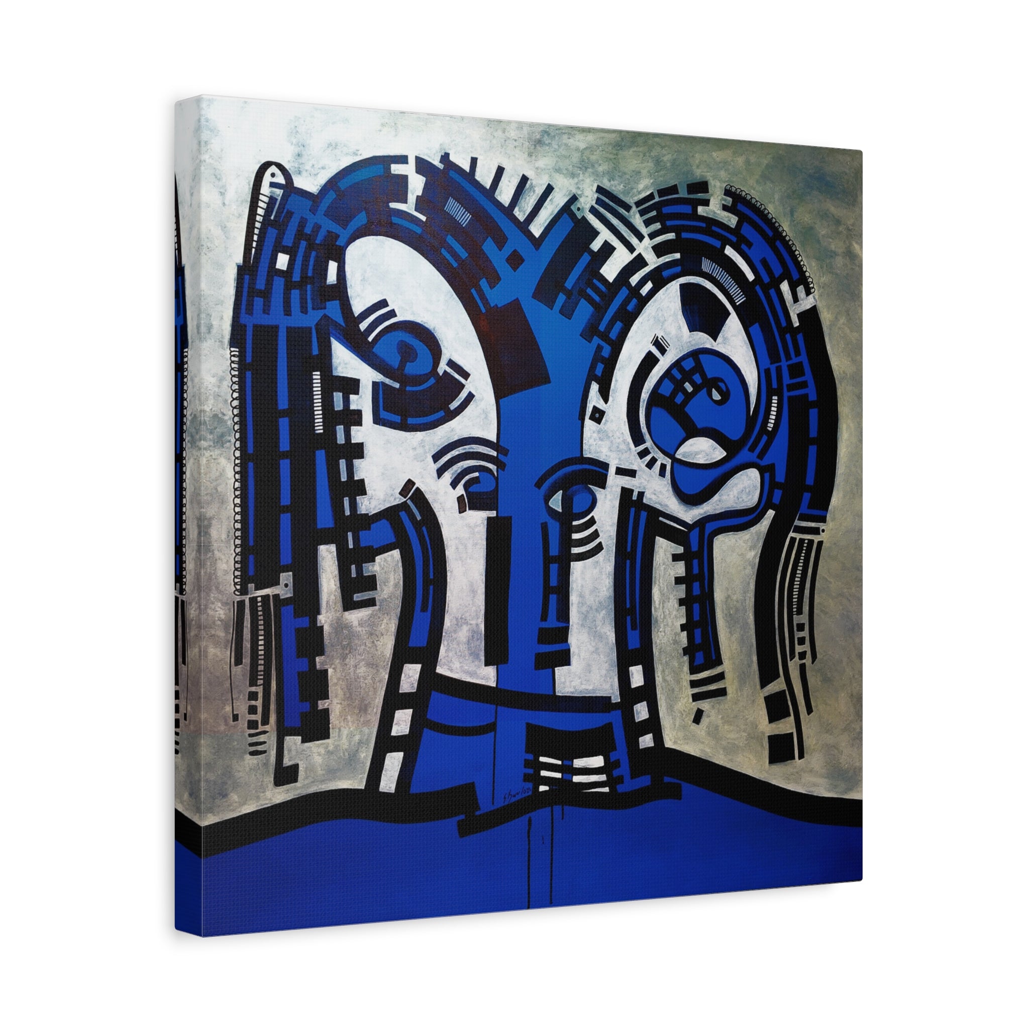 Figurative Geometric Matte Canvas Art Name is "The Guest Inside Me"