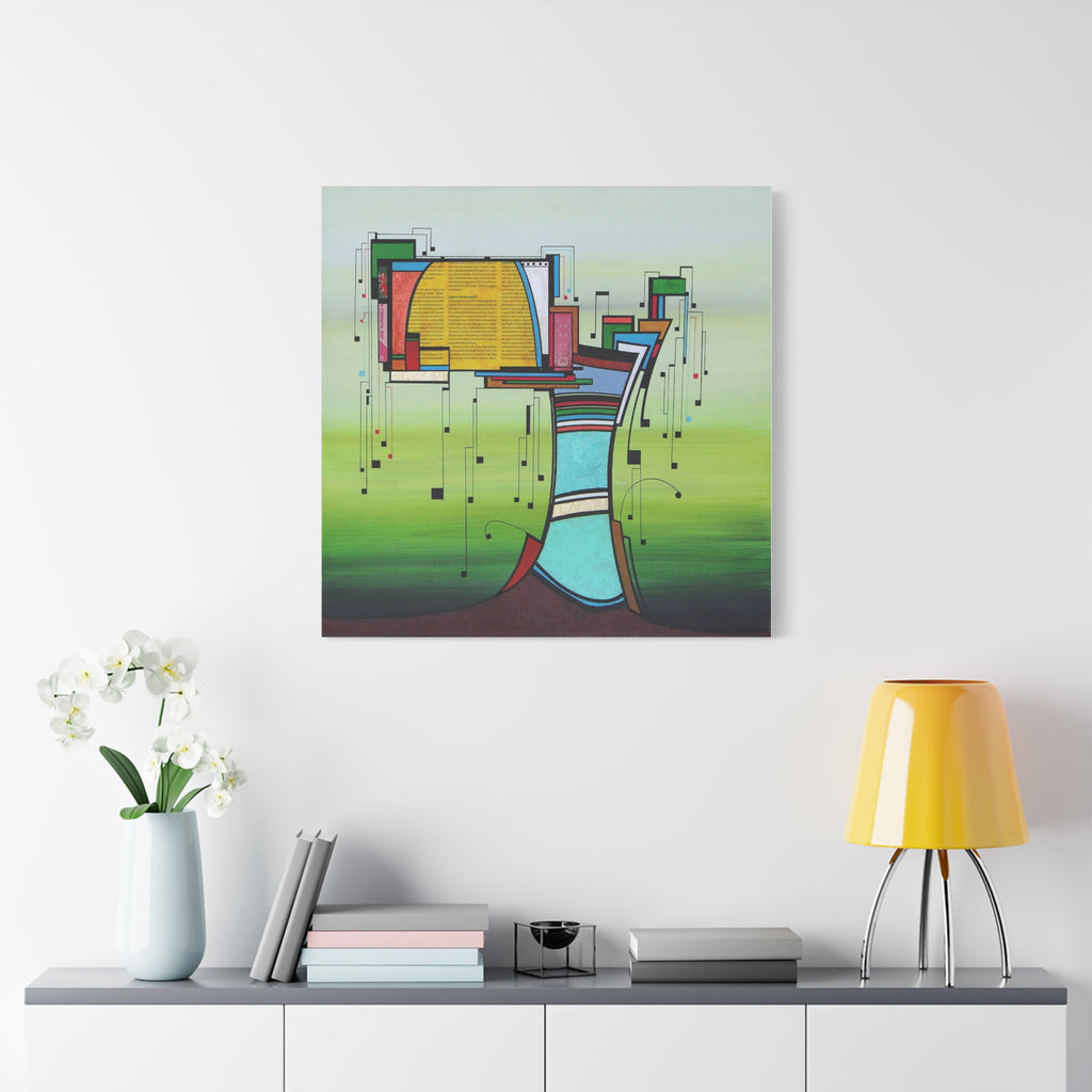 Figurative Geometric Matte Canvas Art Name is "Olive Tree2"